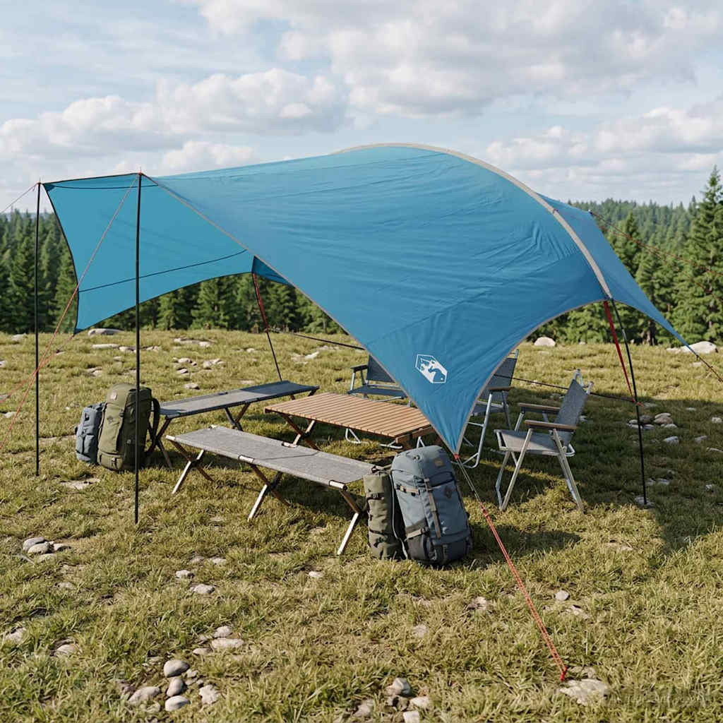 vidaXL Camping Tarp Wasserfest Blau 695 x 580 x 200 cm