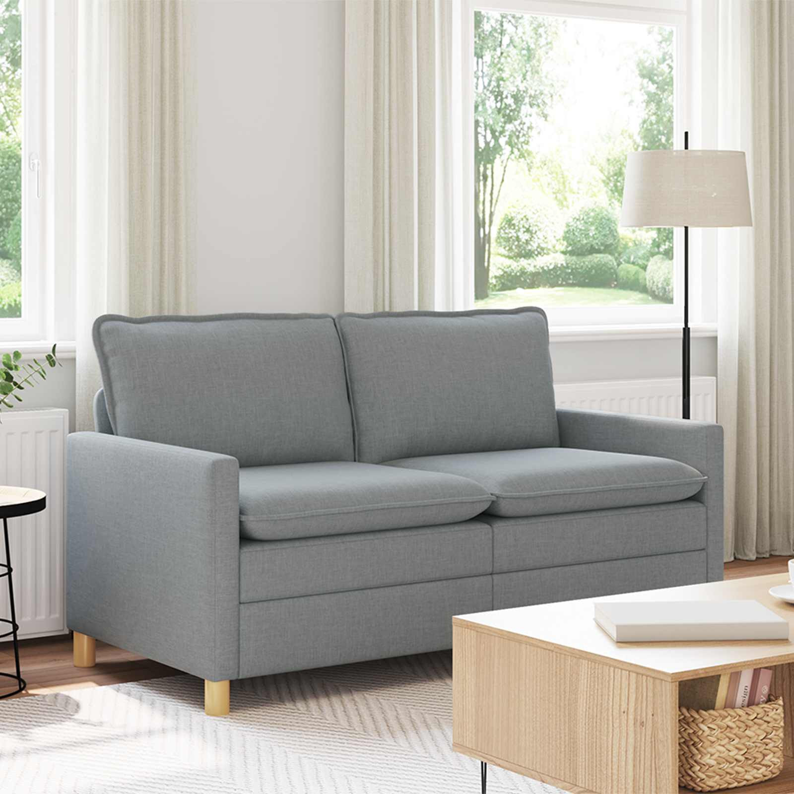 vidaXL Sofa Hellgrau 156 x 81 x 87,5 cm Stoff