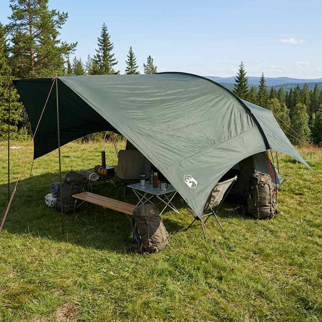 vidaXL Camping Tarp Wasserfest Olivegrün 695 x 580 x 200 cm