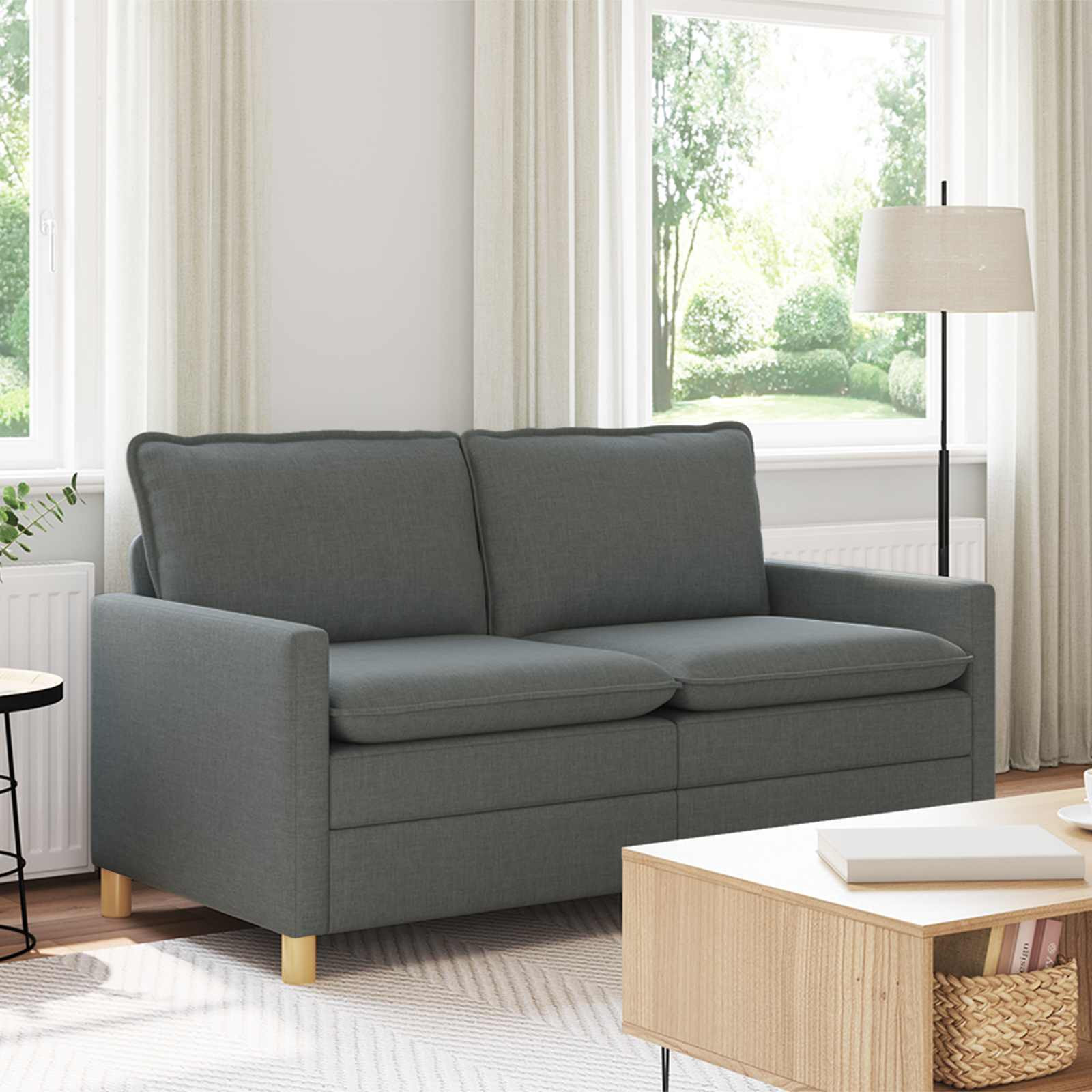 vidaXL Sofa Dunkelgrau 156 x 81 x 87,5 cm Stoff