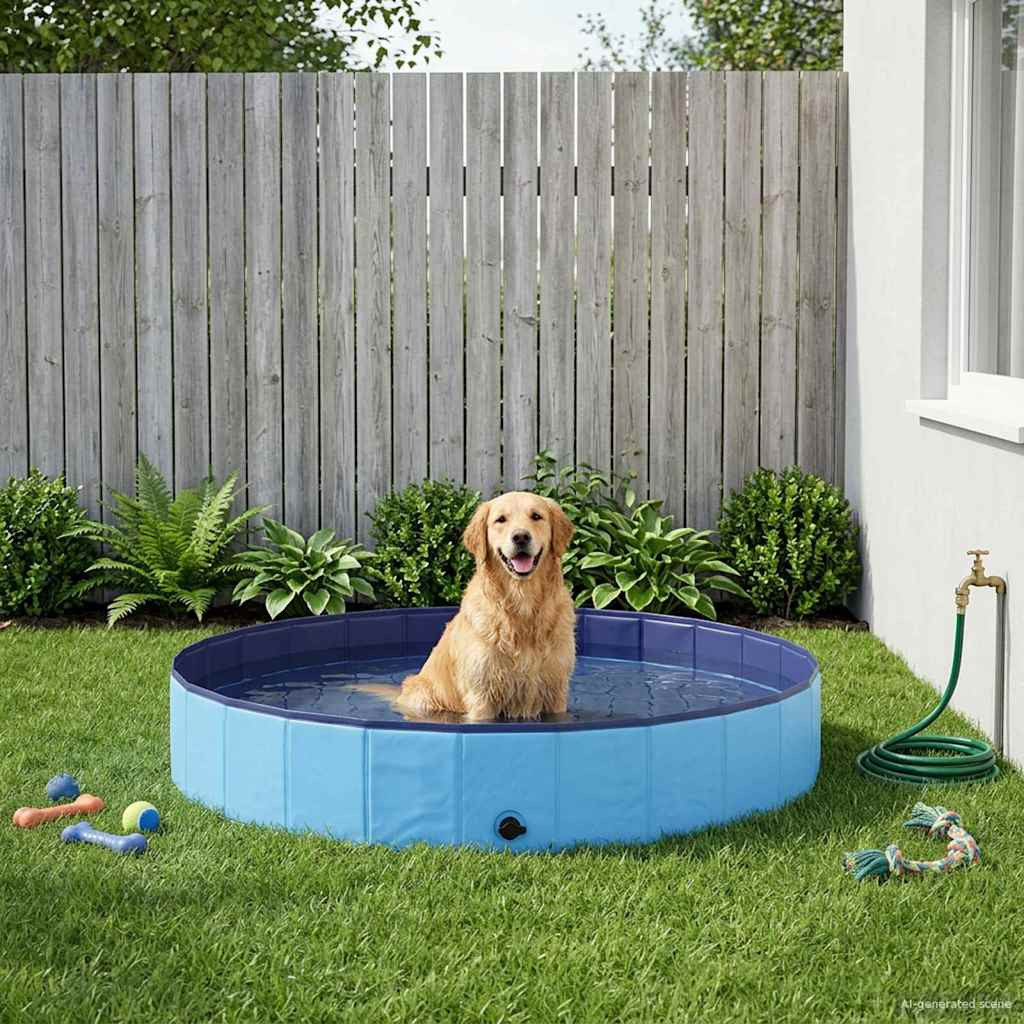 vidaXL Hundepool Blau Ø200 x 30 cm Dicker PVC