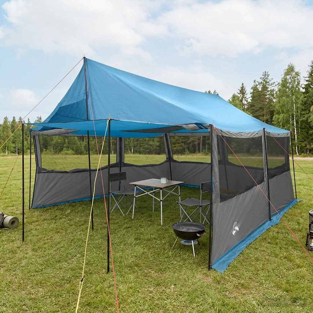 vidaXL Familienzelt Blau 450 x 400 x 265 cm Polyester und Stahl
