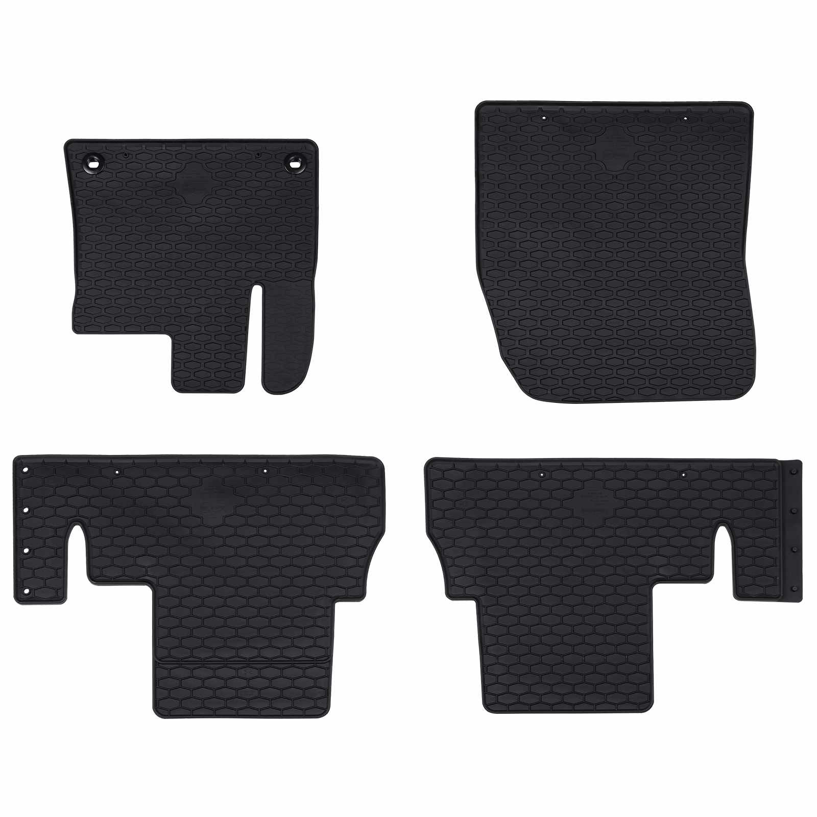 vidaXL Autofußmatte 4 pcs Schwarz Gummi