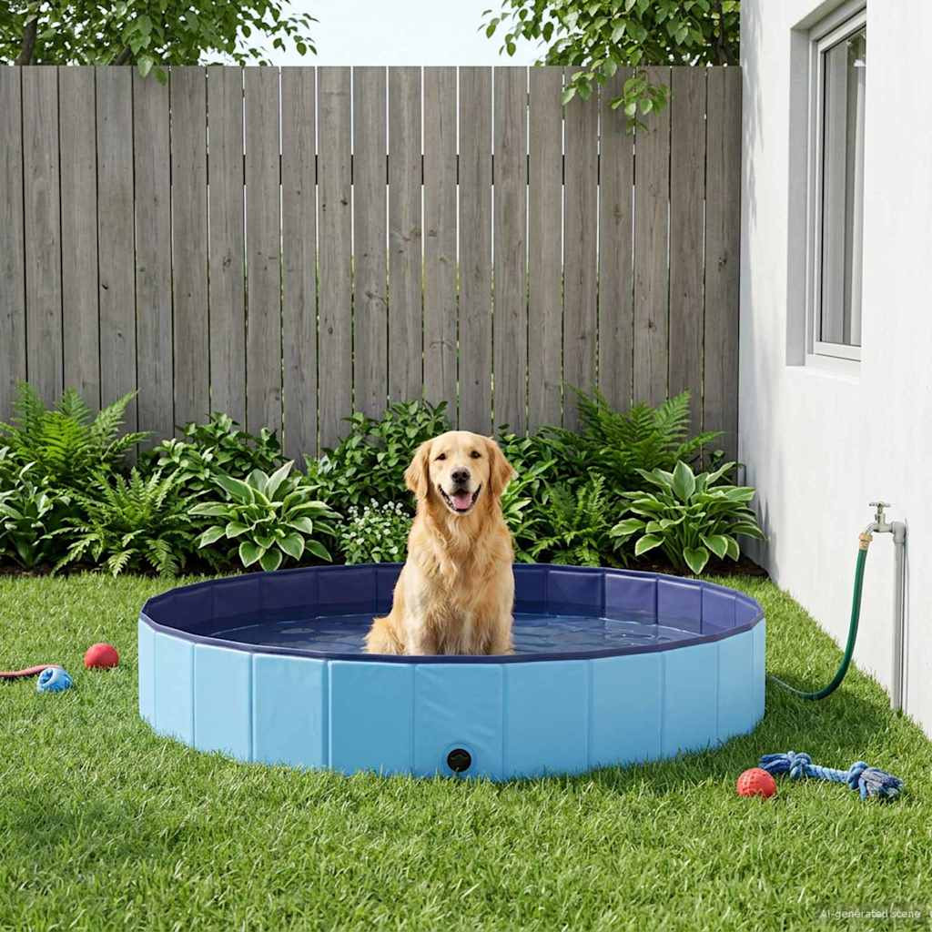 vidaXL Hundepool Blau Ø300 x 38 cm Dicker PVC
