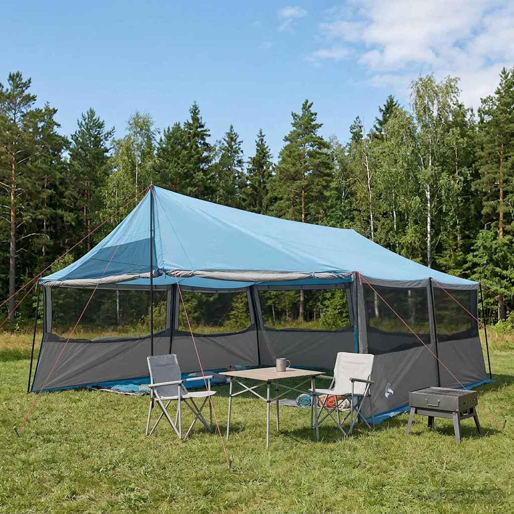 vidaXL Familienzelt Blau 600 x 400 x 268 cm Polyester und Stahl