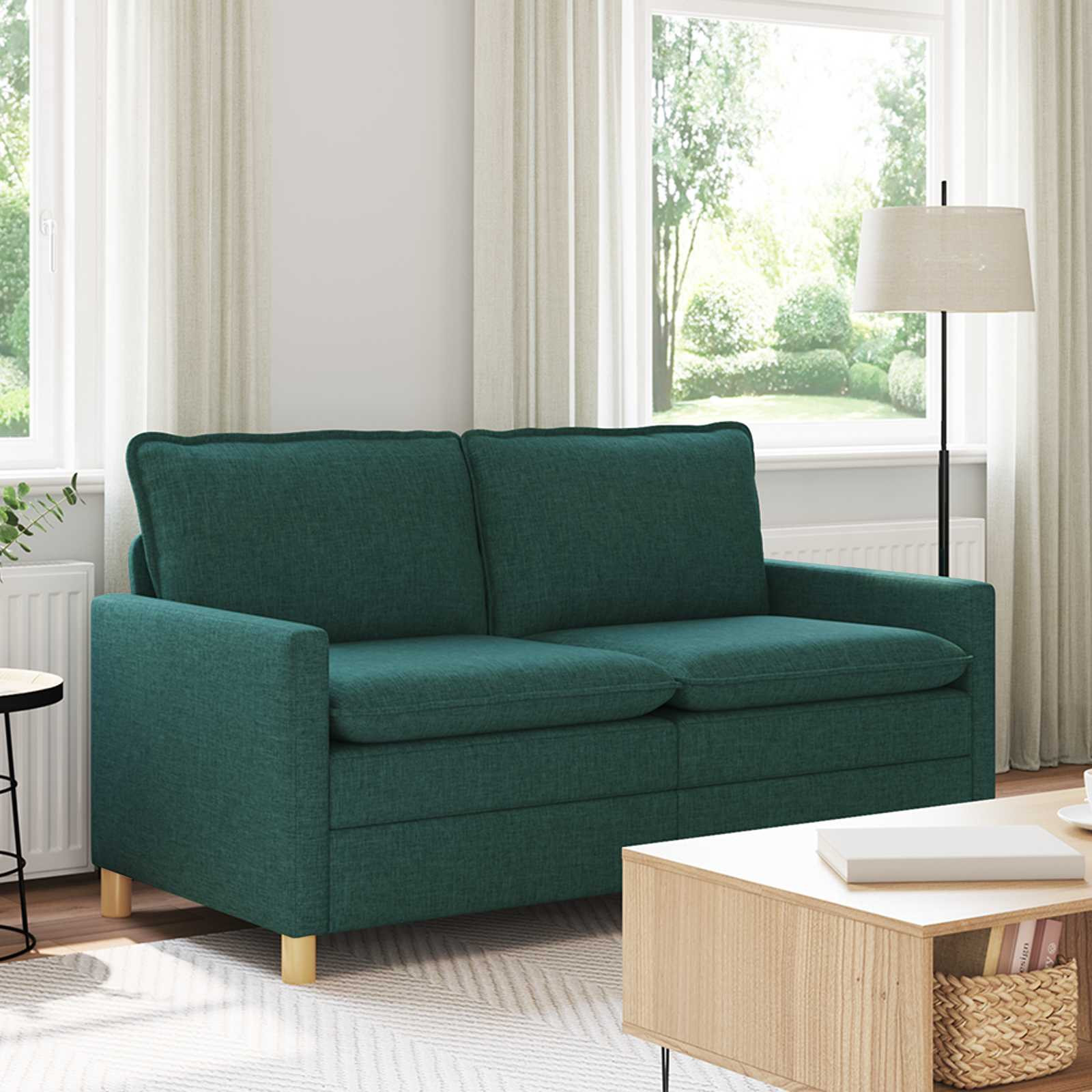 vidaXL Sofa Dunkelgrün 156 x 81 x 87,5 cm Stoff