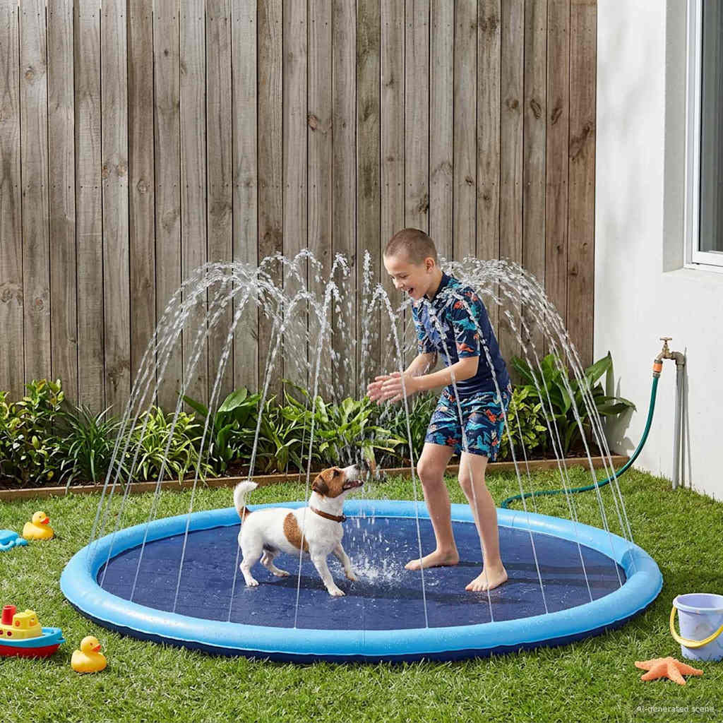 vidaXL Planschbecken für Kinder und Hunde Blau Ø200 x 9 cm PVC