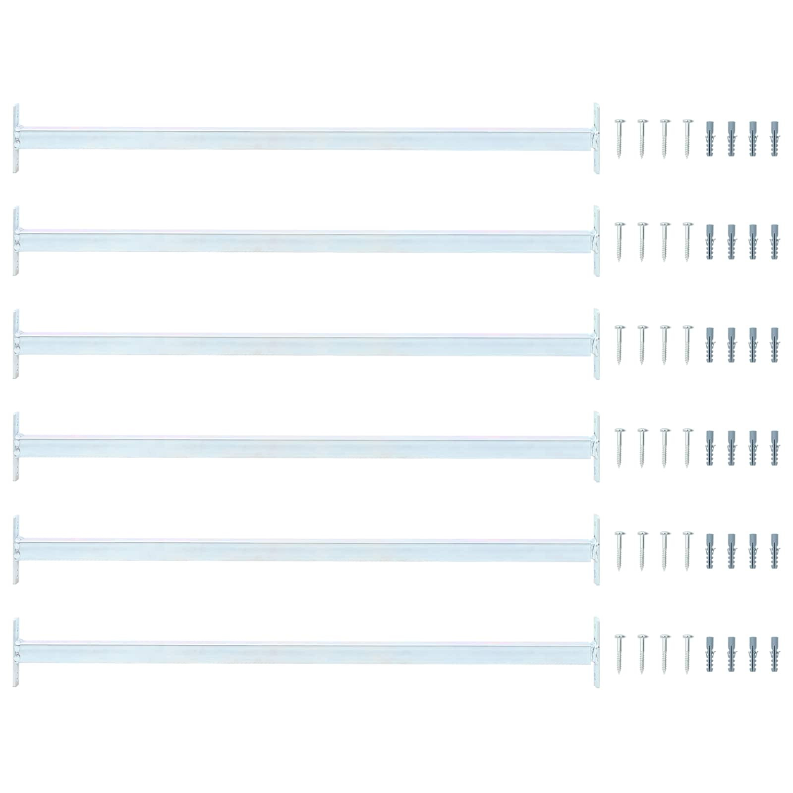 vidaXL Verstellbarer Fenster-Sicherheitsbalken 6 pcs Silber Stahl