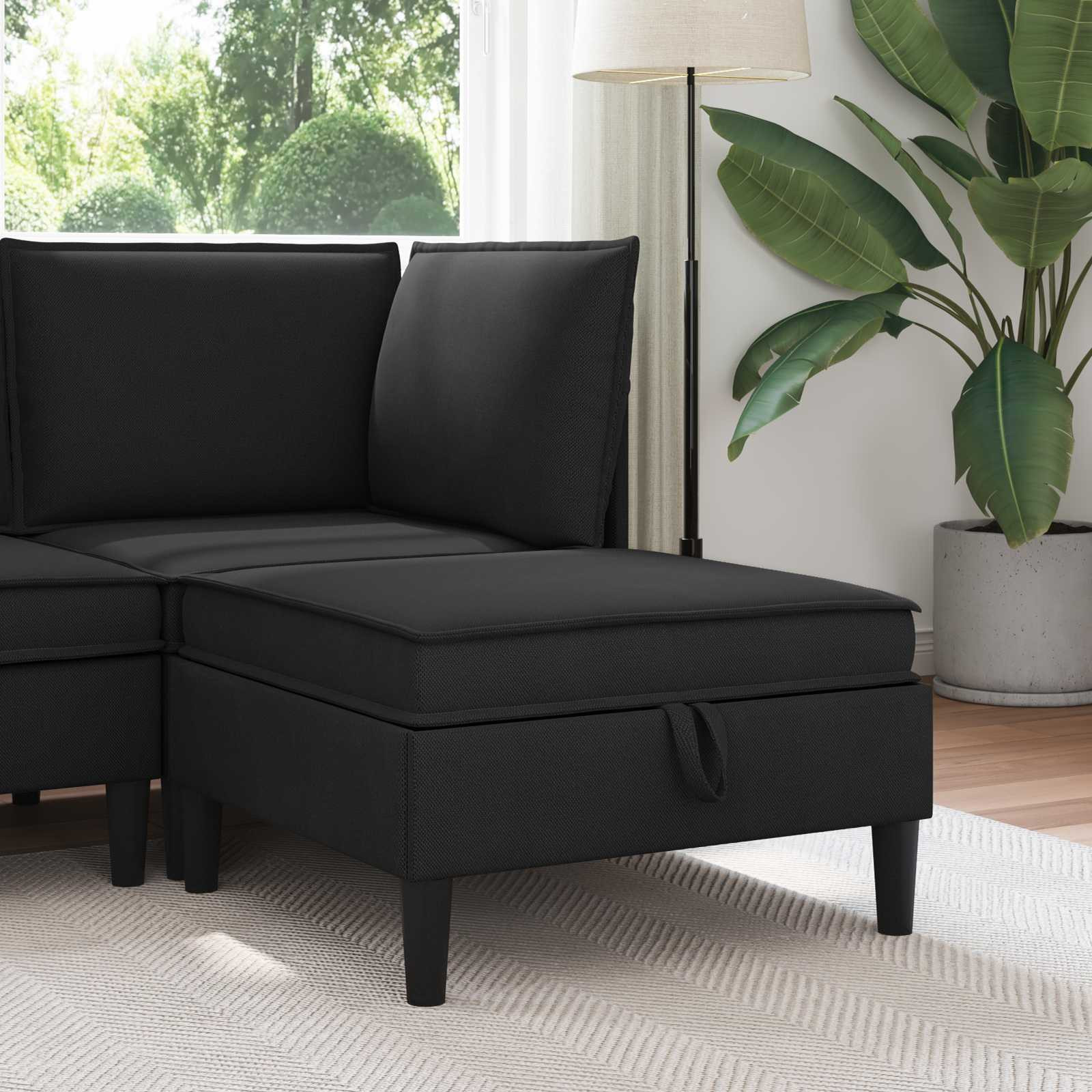 vidaXL Sofa-Hocker mit Stauraum Schwarz Samt