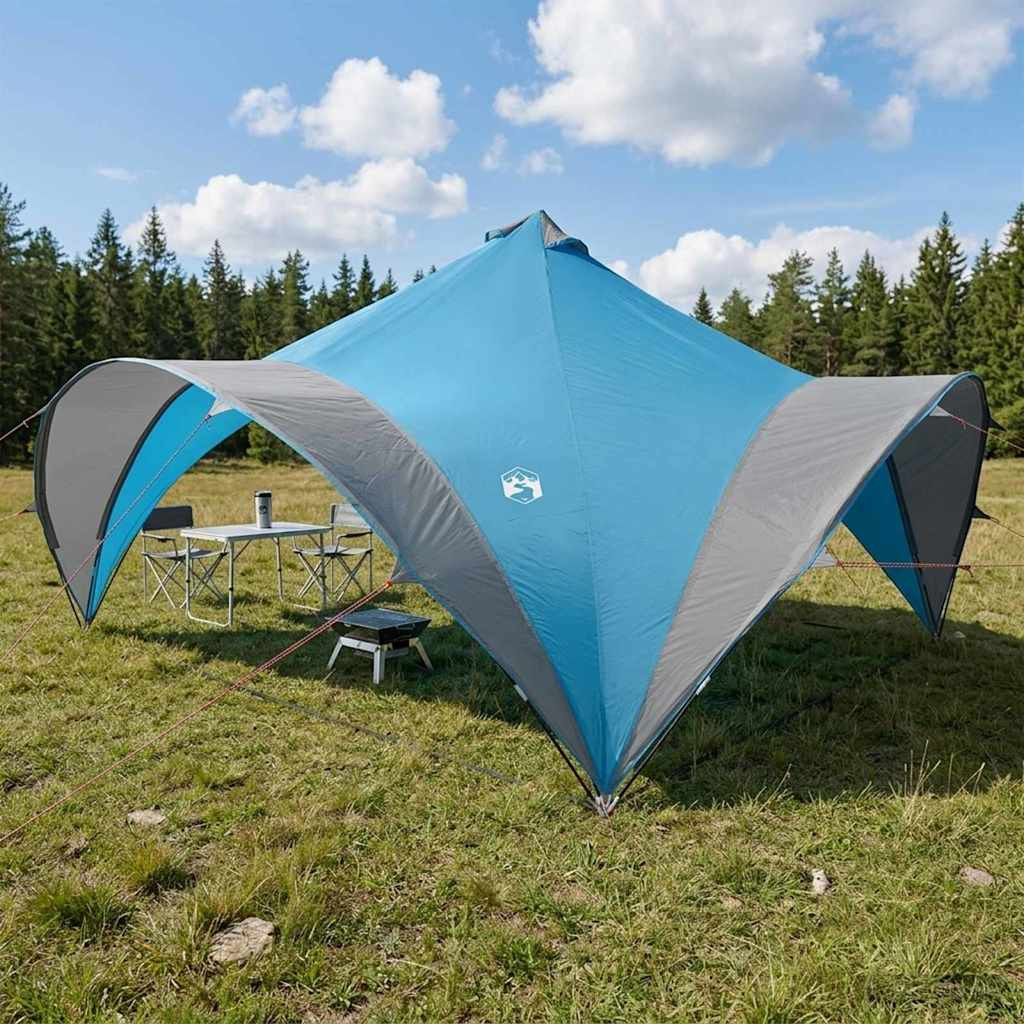 vidaXL Party-Zelt mit Dach Blau 500 x 500 x 350 cm Polyester und Stahl