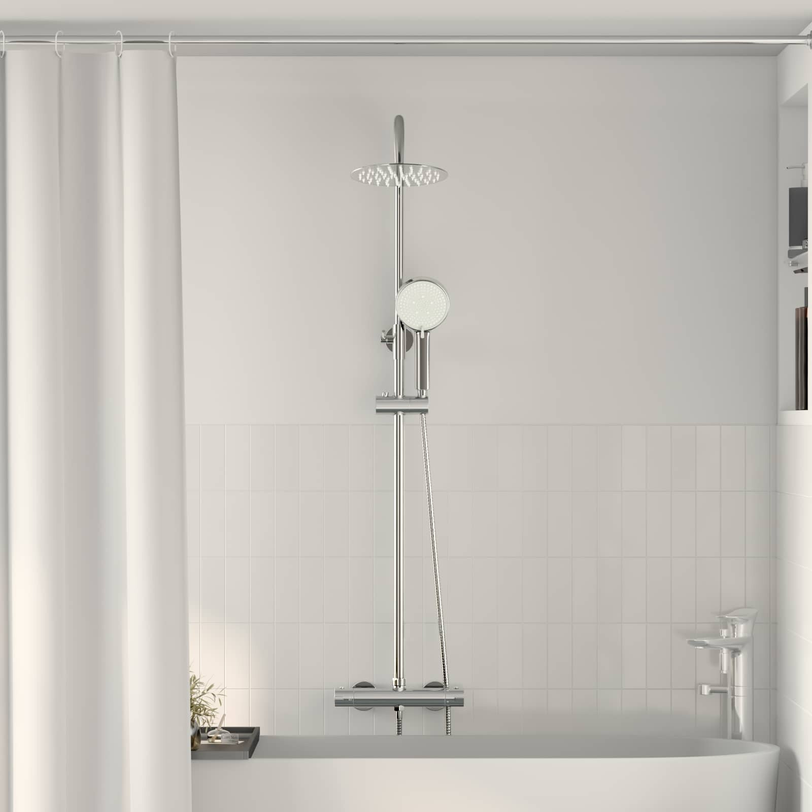 vidaXL Thermostatisches Duschset Chrom 27 x 46 x 123 cm Edelstahl 201