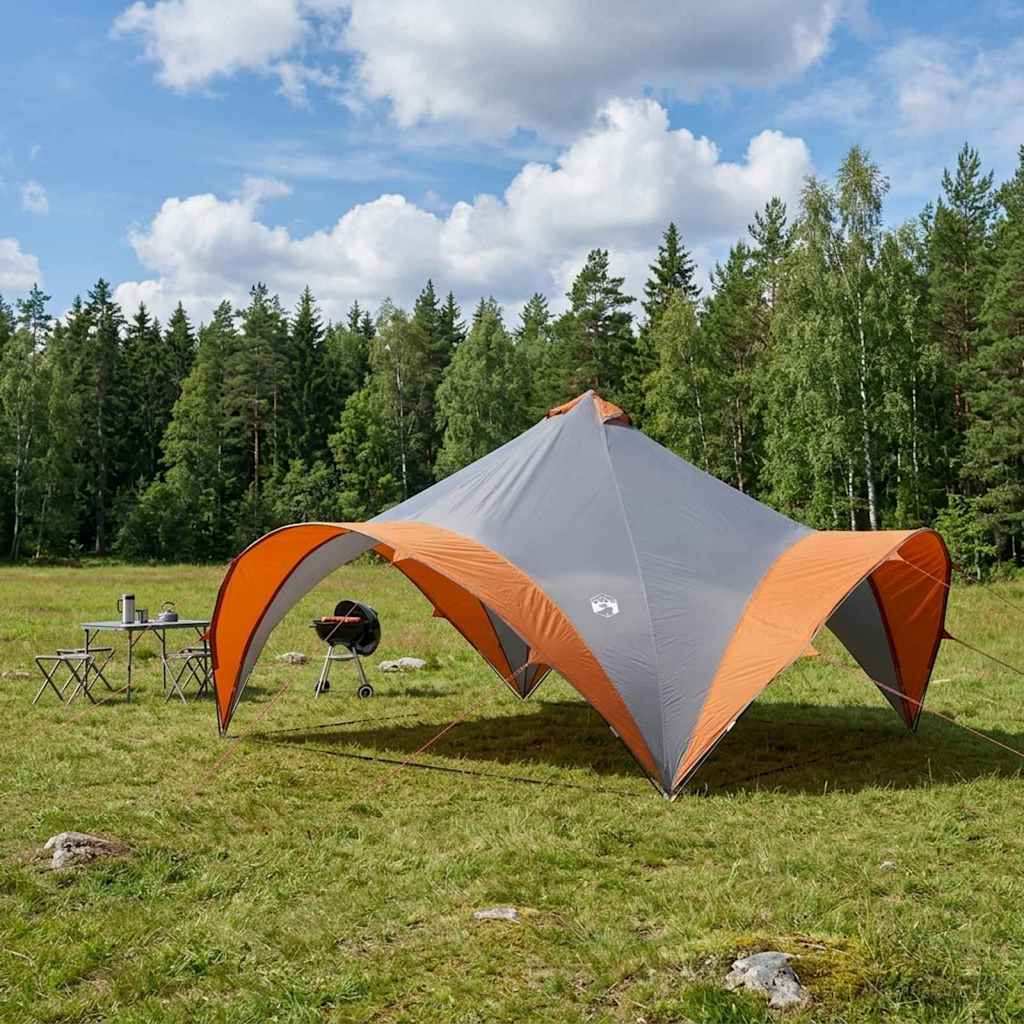 vidaXL Party-Zelt mit Dach Grau und Orange 500 x 500 x 350 cm