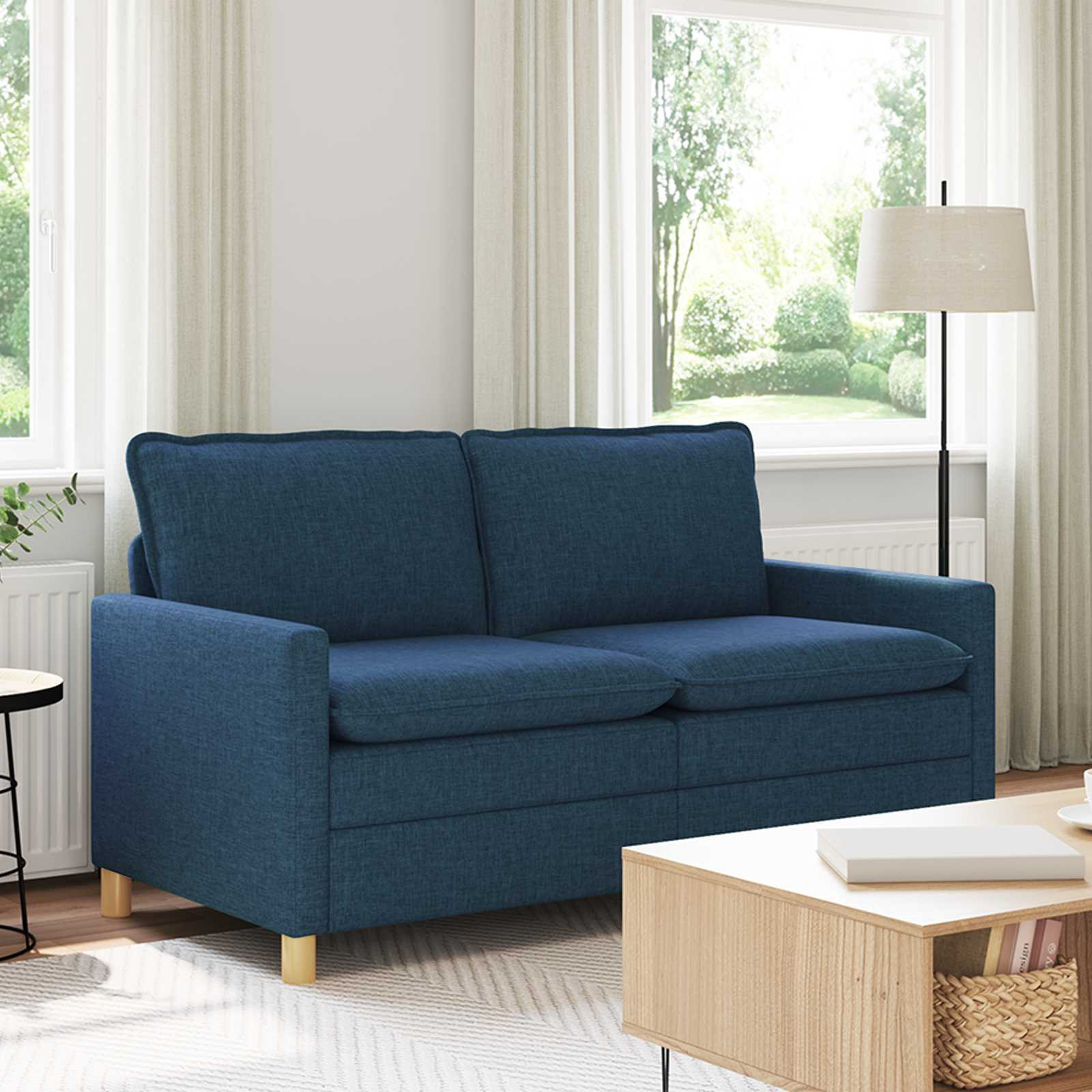 vidaXL Sofa Blau 156 x 81 x 87,5 cm Stoff
