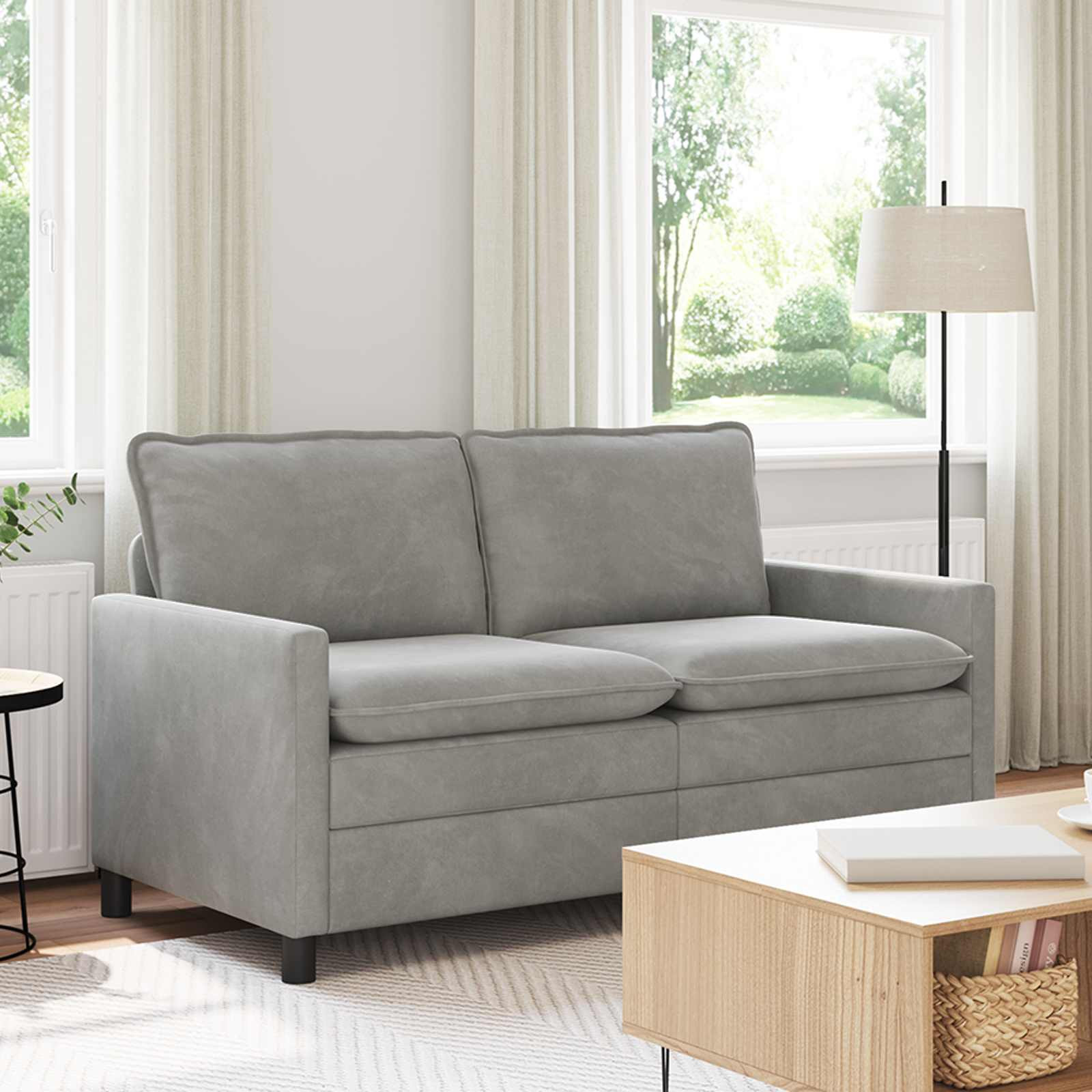 vidaXL Sofa Hellgrau 156 x 81 x 87,5 cm Samt