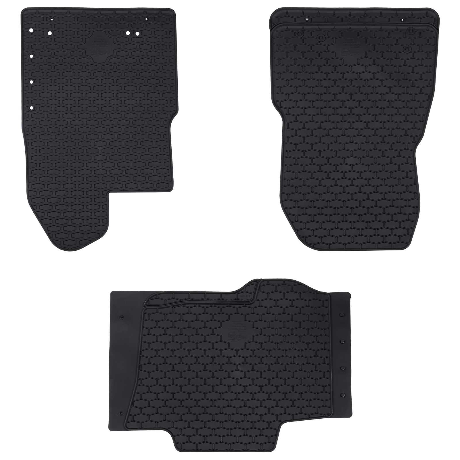 vidaXL Autofußmatte 3 pcs Schwarz Gummi