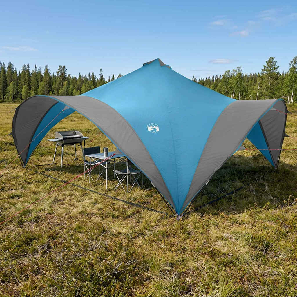 vidaXL Party-Zelt mit Dach Blau 600 x 600 x 400 cm Polyester und Stahl