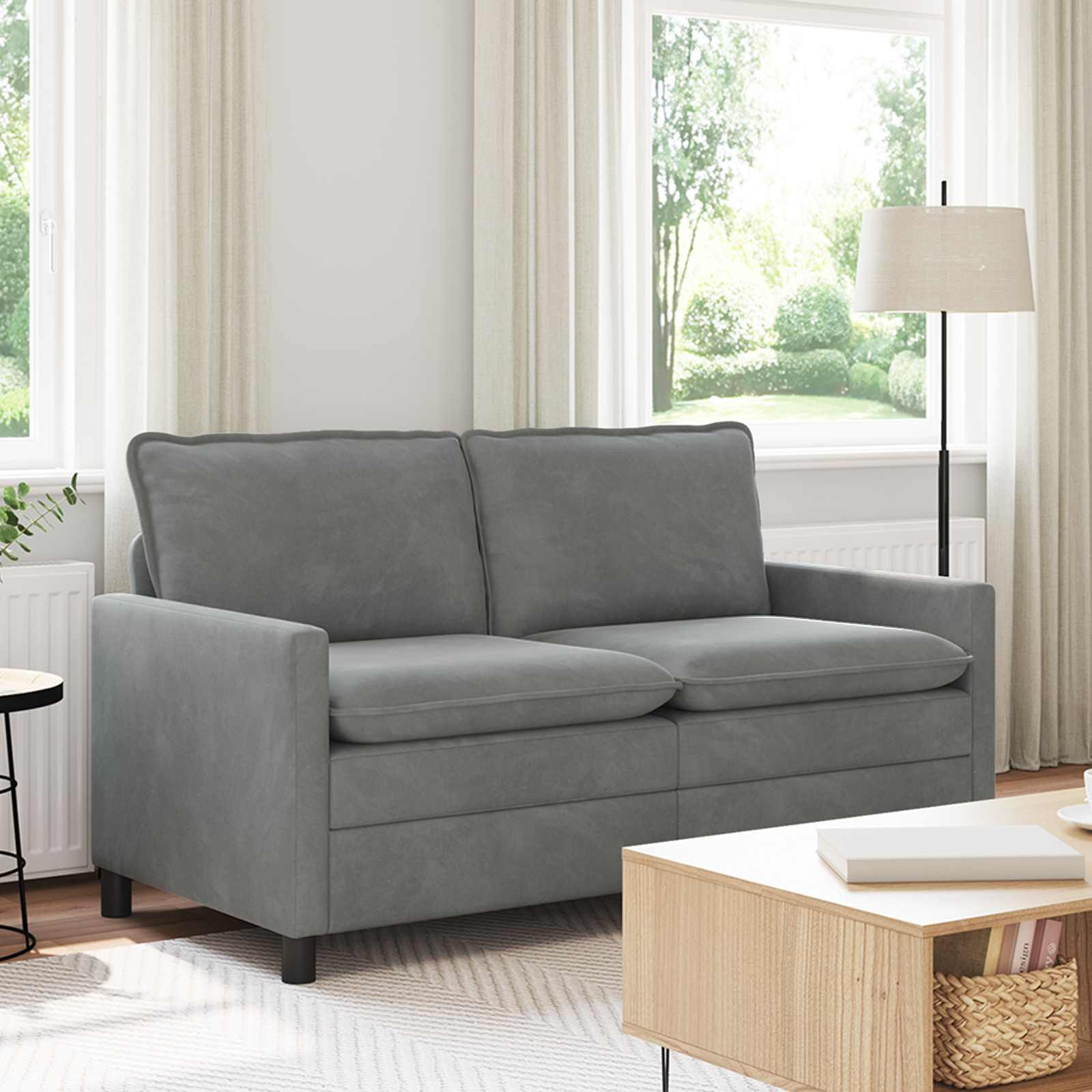 vidaXL Sofa Dunkelgrau 156 x 81 x 87,5 cm Samt