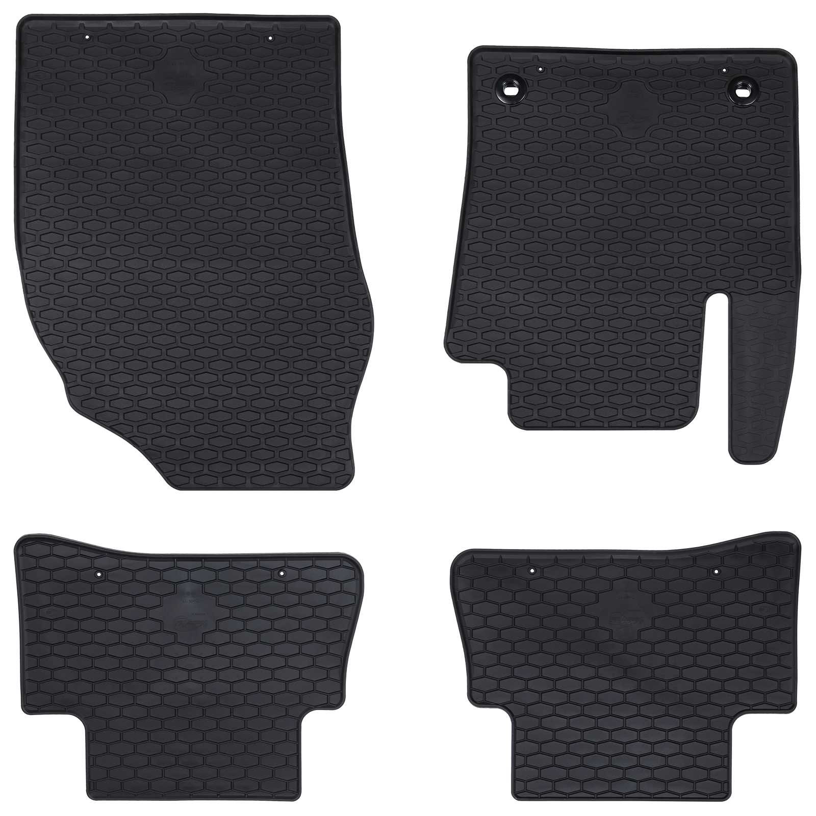 vidaXL Autofußmatte 4 pcs Schwarz Gummi