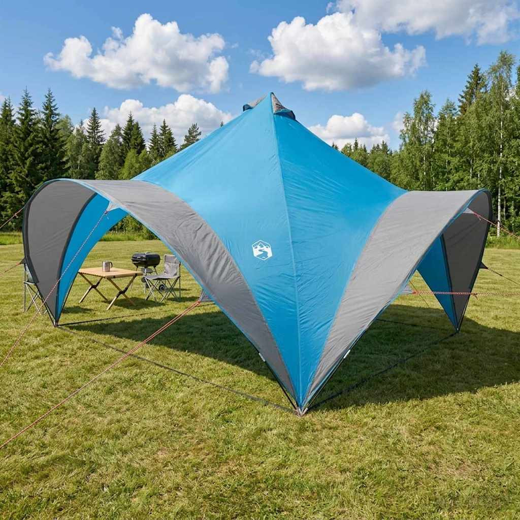 vidaXL Party-Zelt mit Dach Blau 400 x 400 x 320 cm Polyester und Stahl