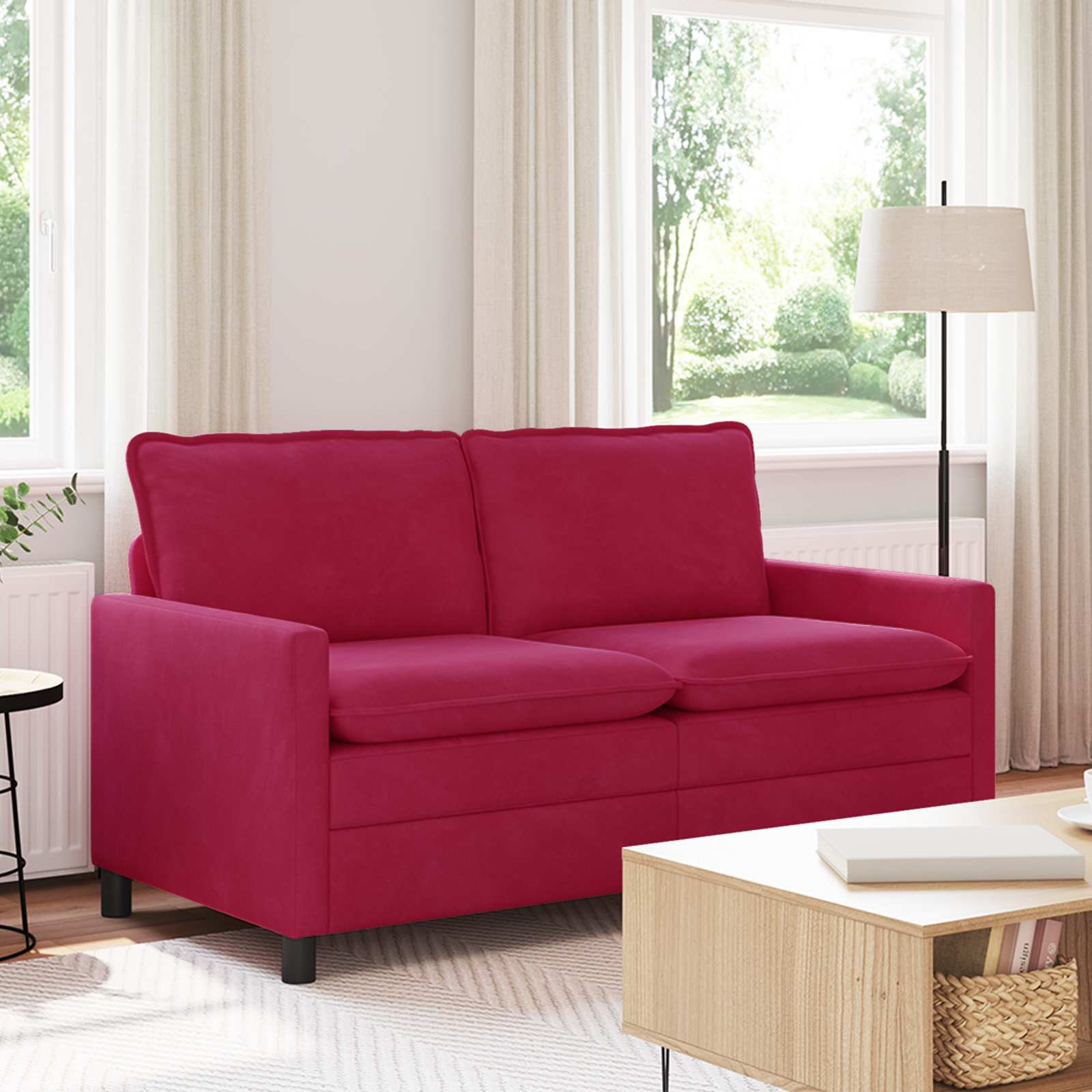 vidaXL Sofa Weinrot 156 x 81 x 87,5 cm Samt