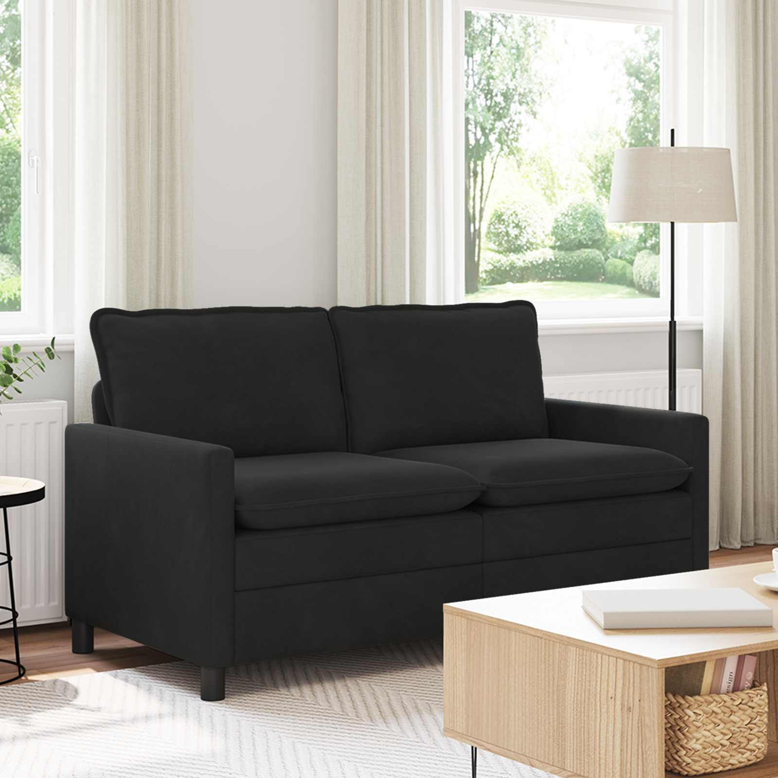 vidaXL Sofa Schwarz 156 x 81 x 87,5 cm Samt