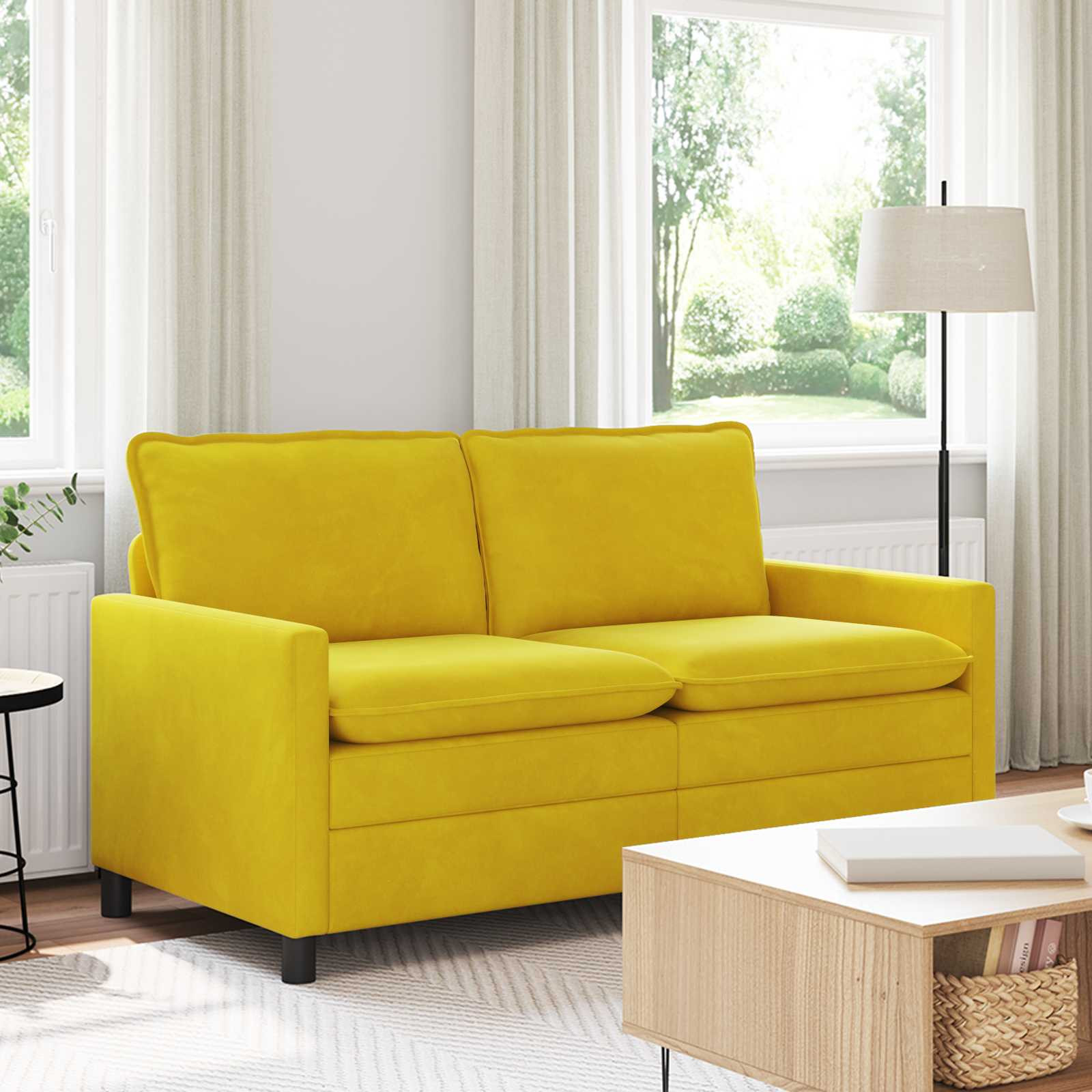 vidaXL Sofa Gelb 156 x 81 x 87,5 cm Samt