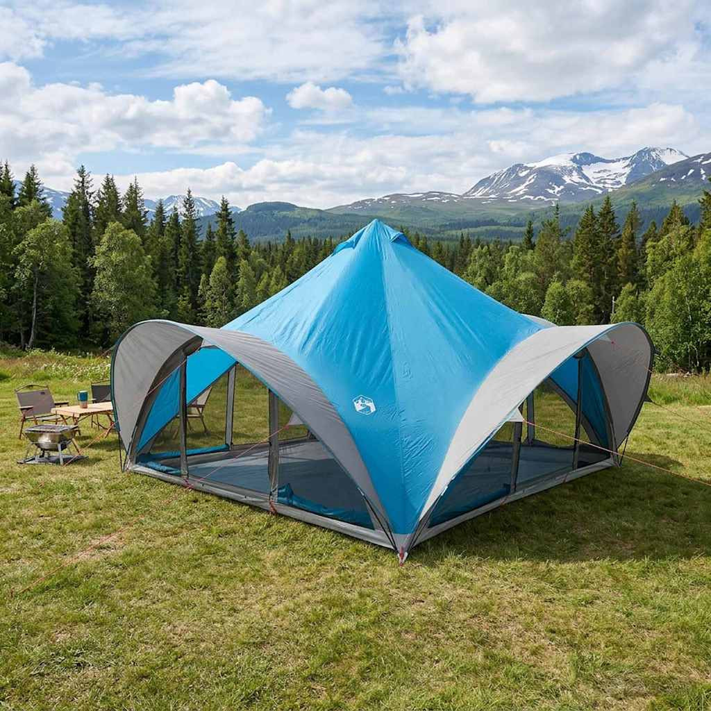 vidaXL Tipi Zelt mit Dach Blau 18-Personen Polyester und Stahl