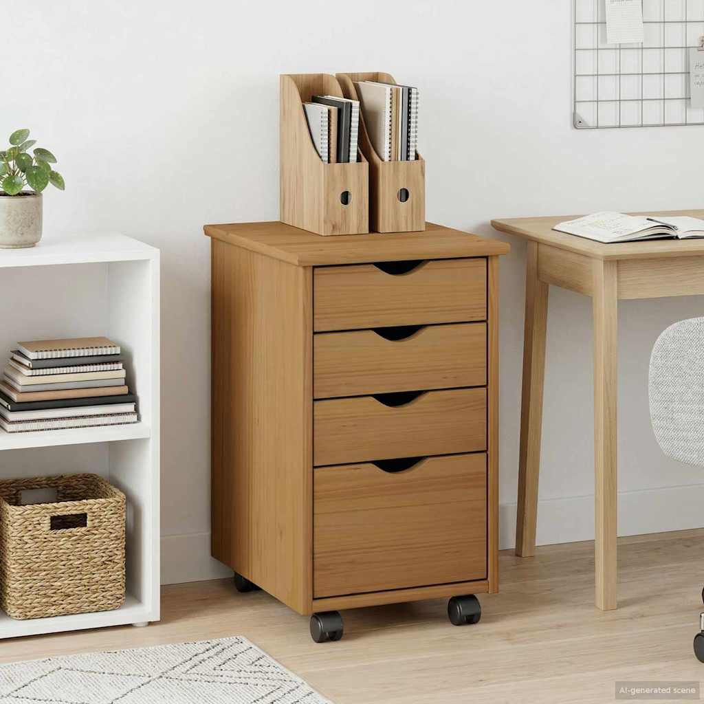 vidaXL Rollschrank MOSS Honigbraun 34 x 39 x 56 cm