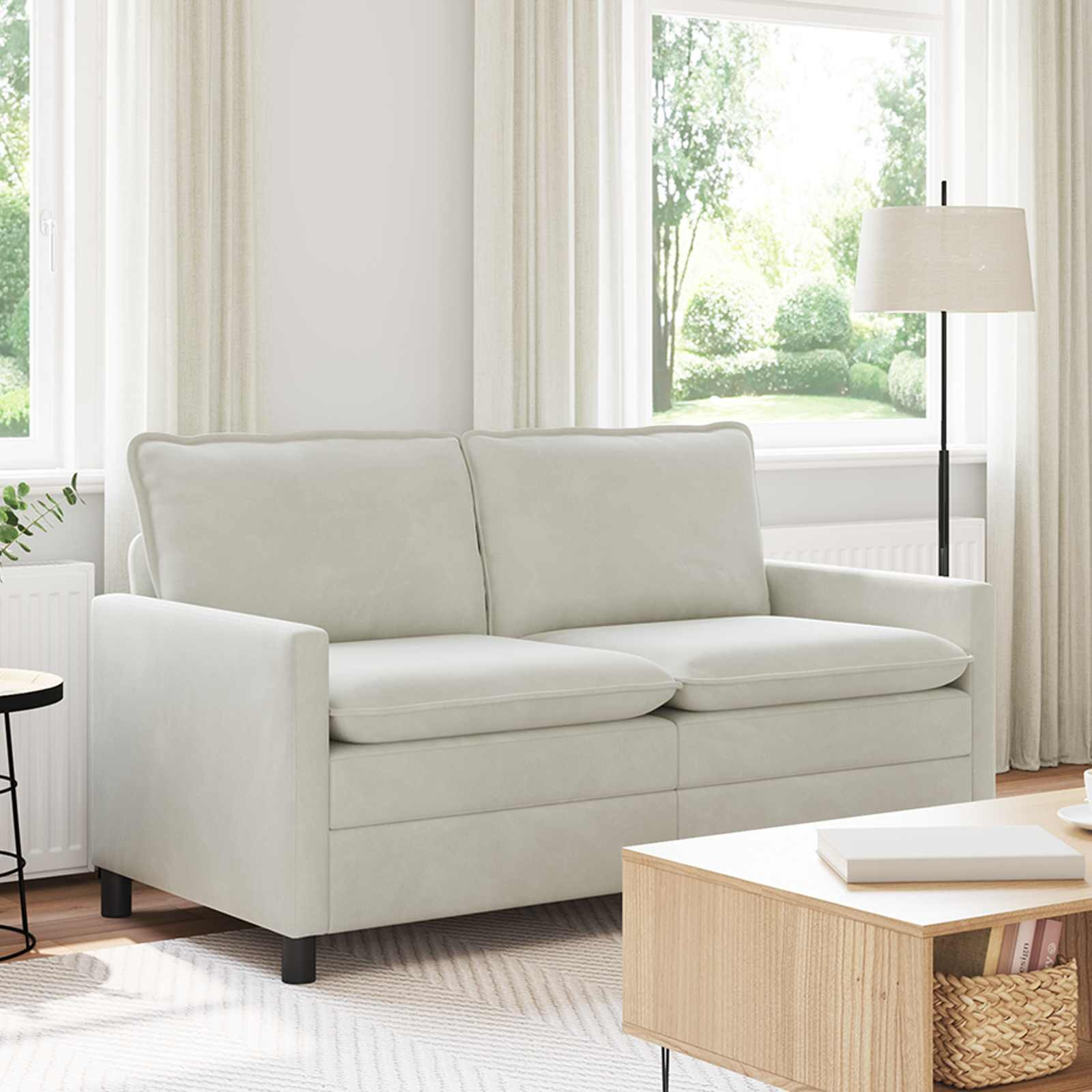 vidaXL Sofa Creme 156 x 81 x 87,5 cm Samt