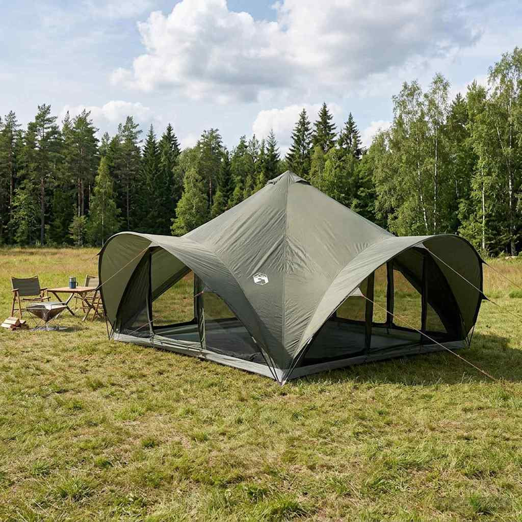 vidaXL Tipi Zelt mit Dach Armeegrün 18-Personen Polyester und Stahl