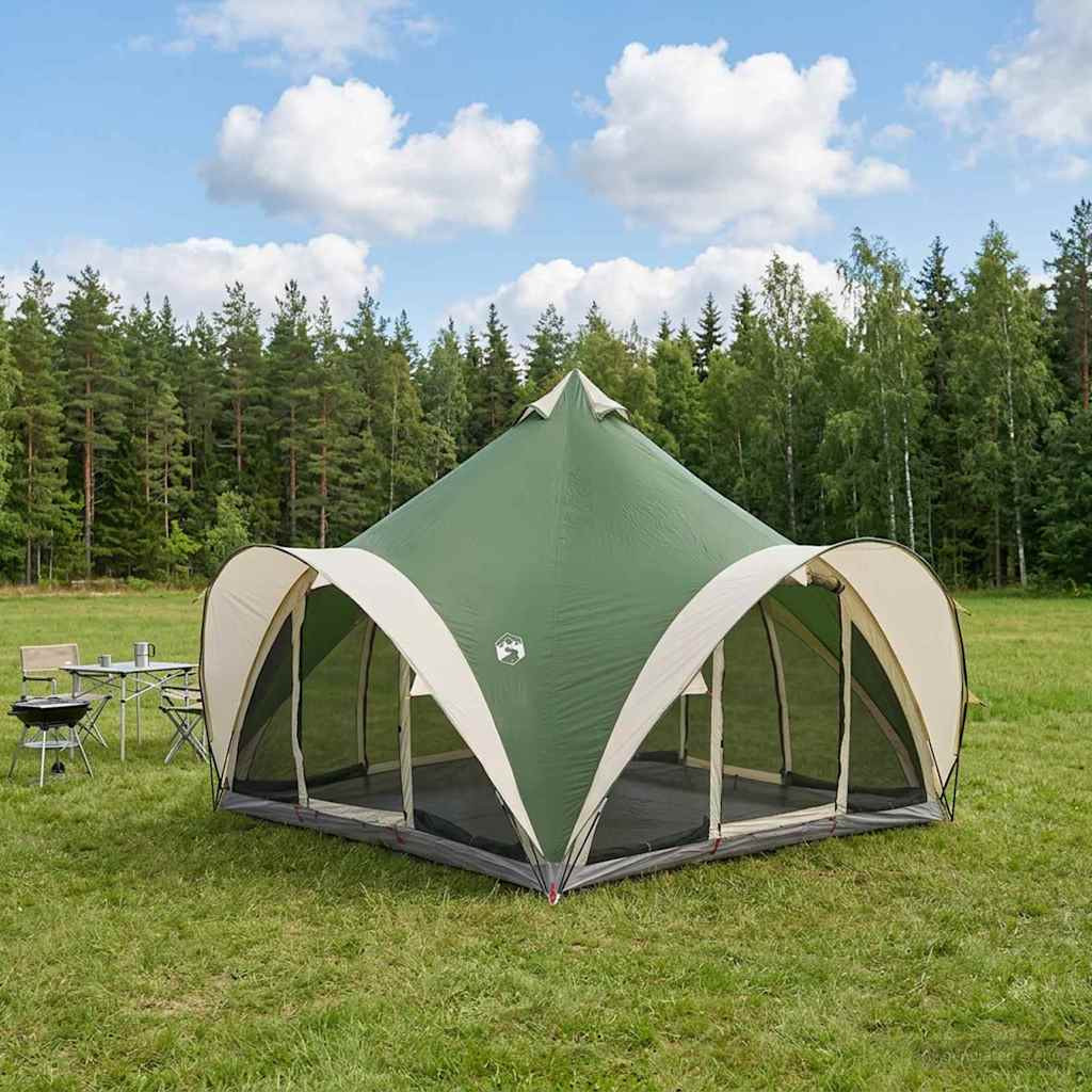 vidaXL Tipi Zelt mit Dach Grün 6-Personen Polyester und Stahl
