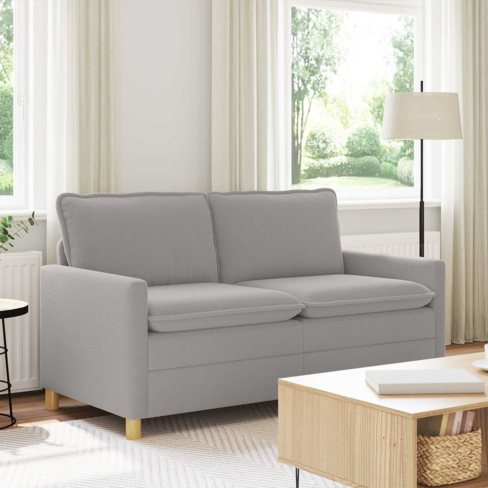 vidaXL Sofa Hellgrau 156 x 81 x 87,5 cm Stoff