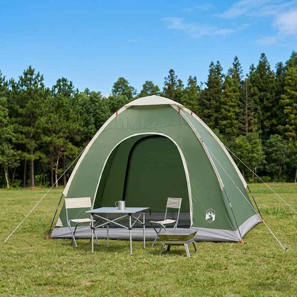 vidaXL Campingzelt mit Dach mit Luftentlüftung Grün 190 x 140 x 105 cm