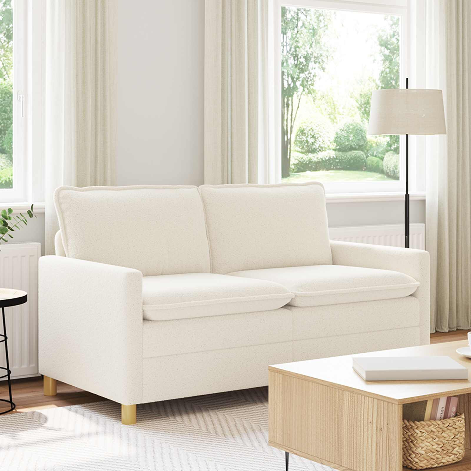 vidaXL Sofa Creme 156 x 81 x 87,5 cm Stoff