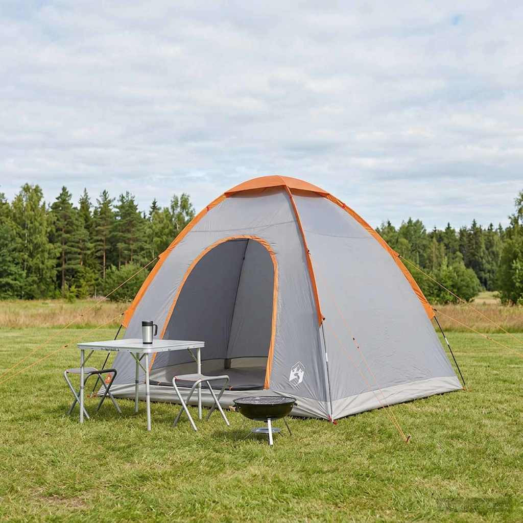 vidaXL Campingzelt mit Dach Grau und Orange 190 x 140 x 105 cm