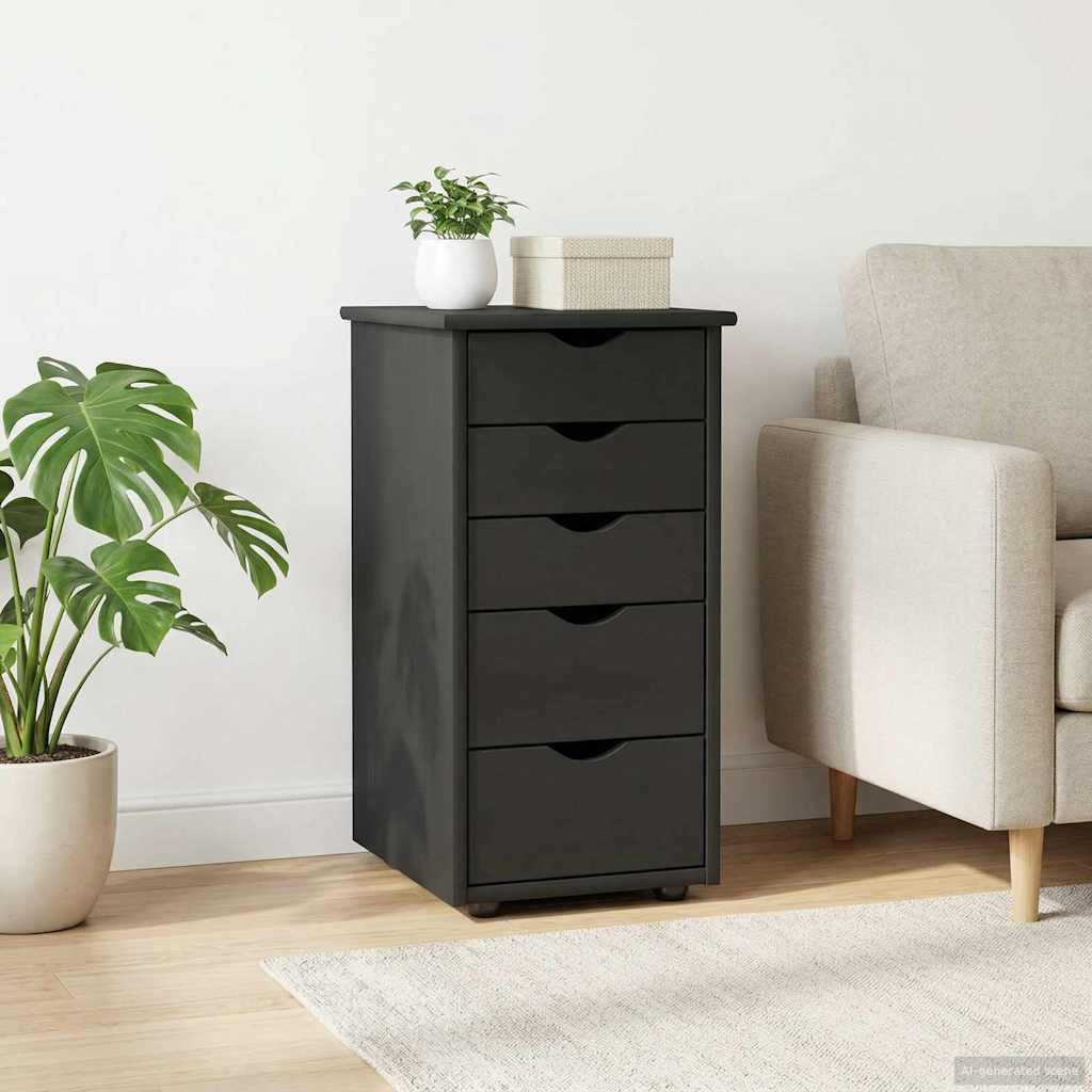 vidaXL Schrank Grau 34 x 39 x 61,5 cm Massivholz Kiefer