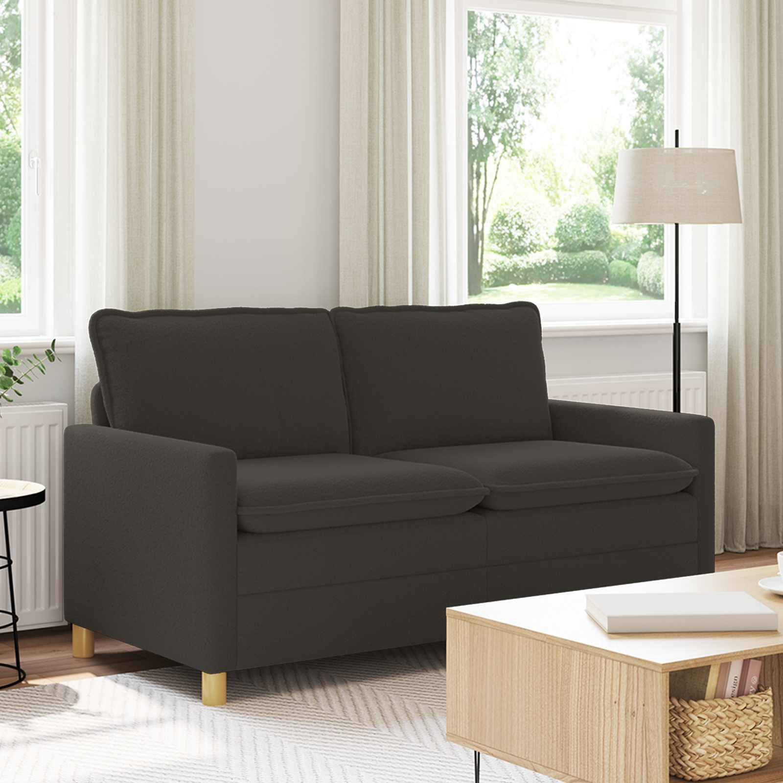 vidaXL Sofa Dunkelgrau 156 x 81 x 87,5 cm Stoff