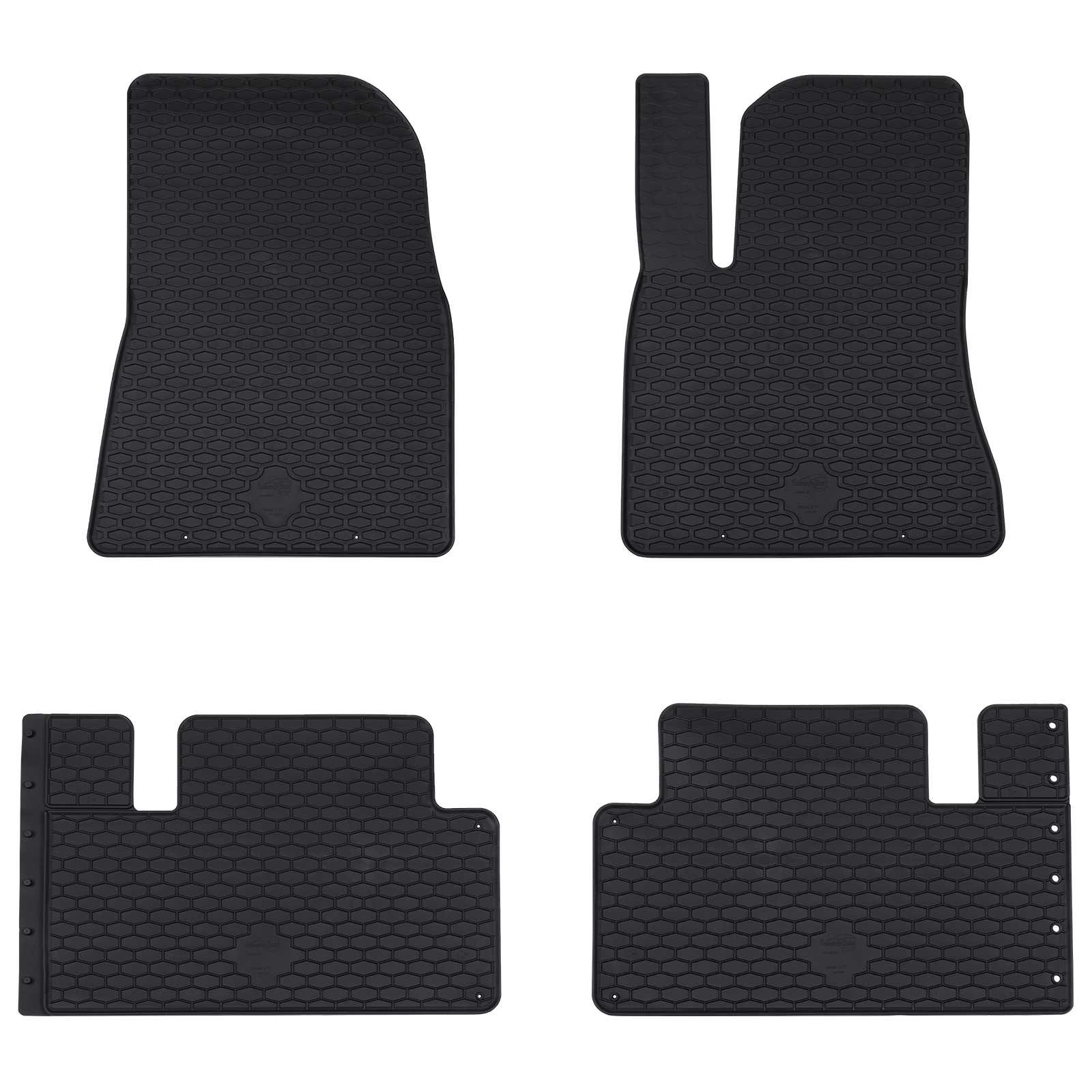 vidaXL Autofußmatte 4 pcs Schwarz Gummi