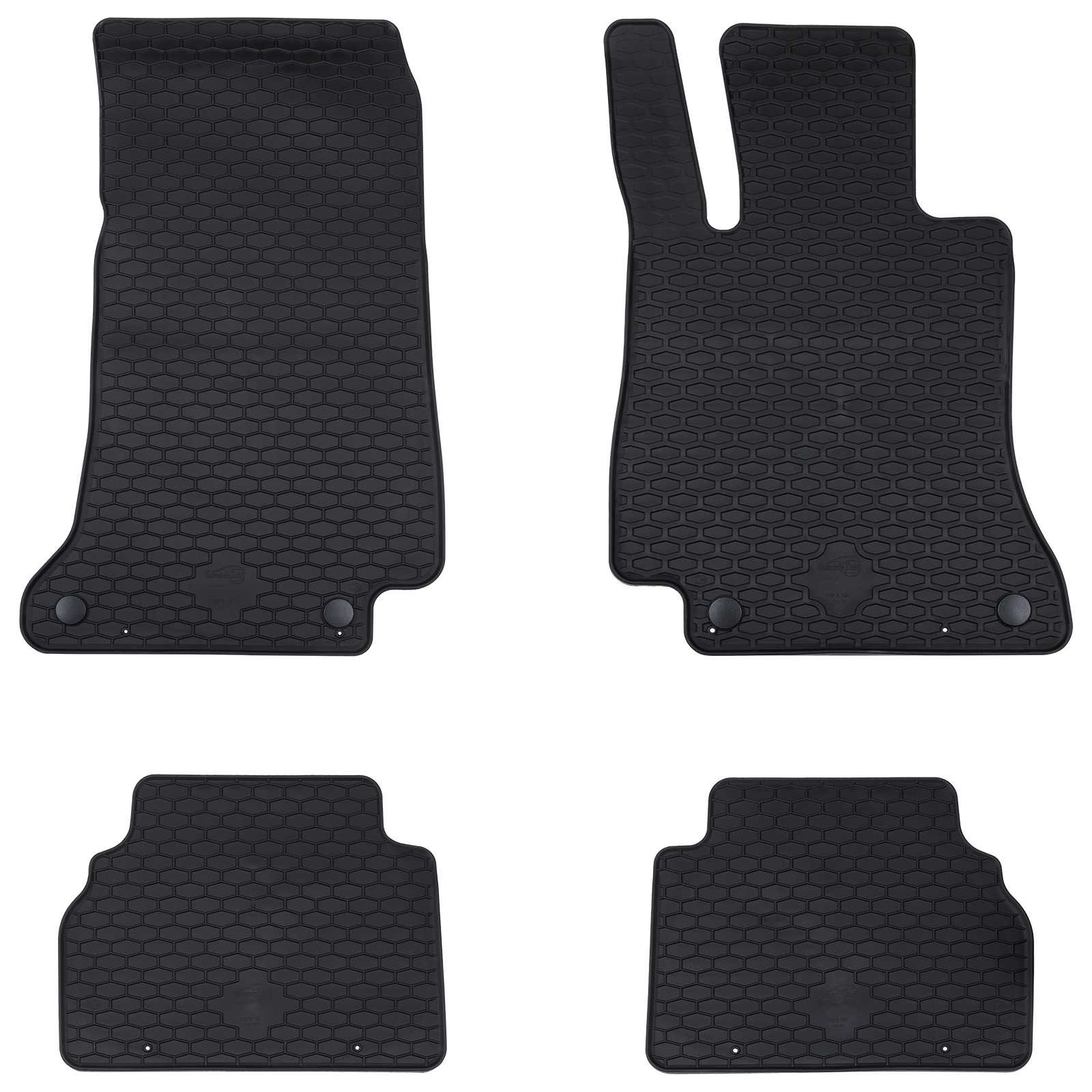 vidaXL Autofußmatte 4 pcs Schwarz Gummi