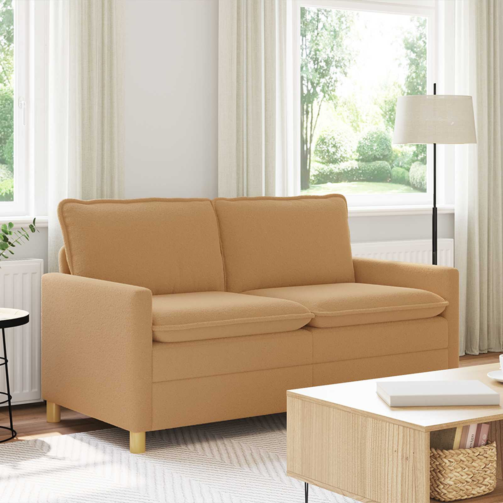 vidaXL Sofa Beige 156 x 81 x 87,5 cm Stoff