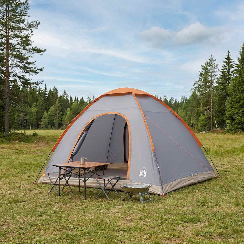 vidaXL Campingzelt mit Dach Grau und Orange 275 x 215 x 125 cm