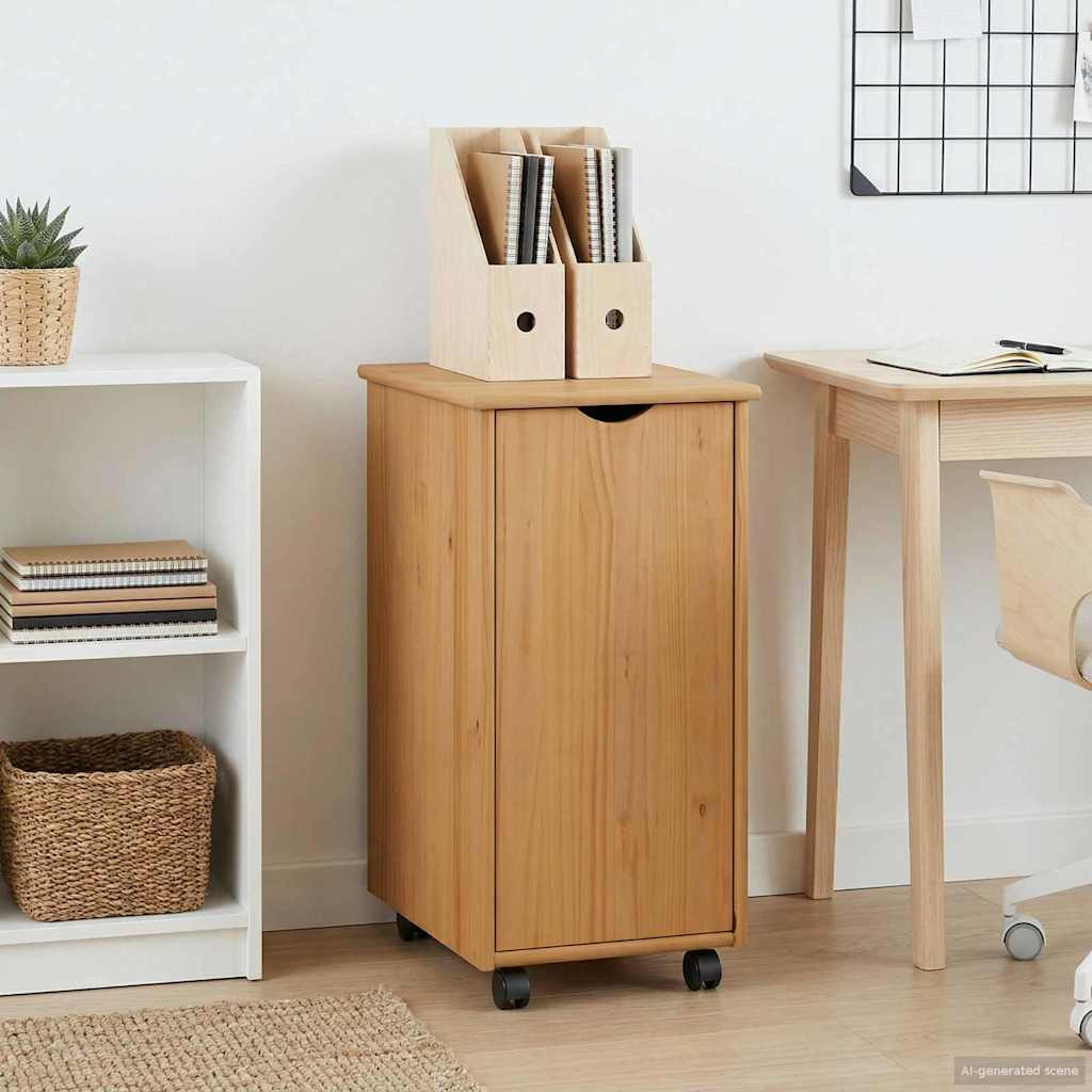 vidaXL Rollschrank Honigbraun 34 x 39 x 65,5 cm Massivholz Kiefer