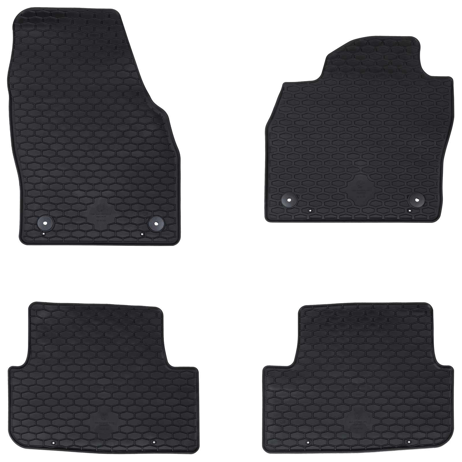 vidaXL Autofußmatte 4 pcs Schwarz Gummi