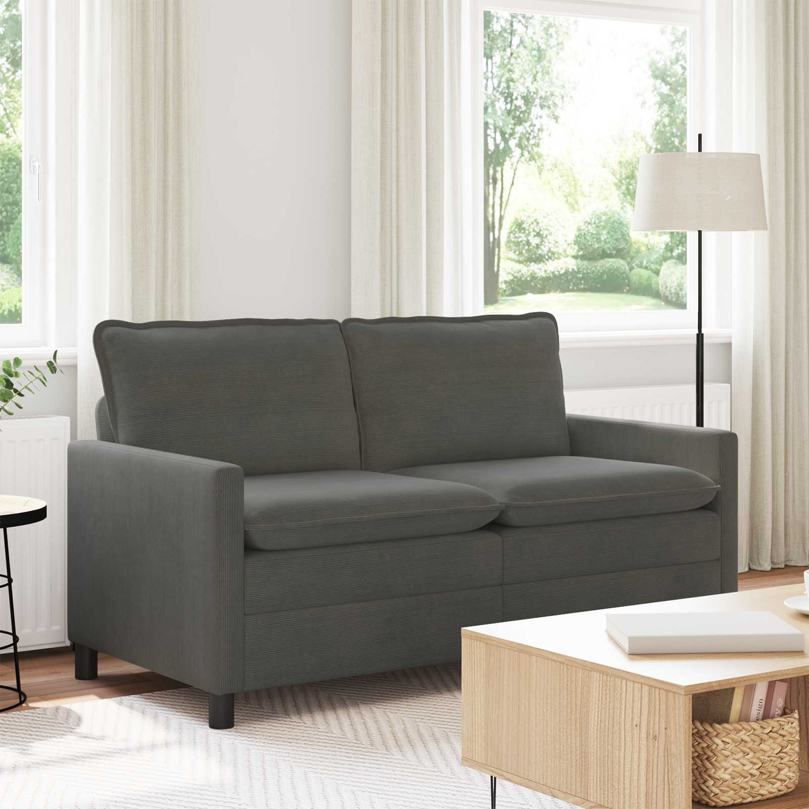 vidaXL Sofa Dunkelgrau 156 x 81 x 87,5 cm Stoff