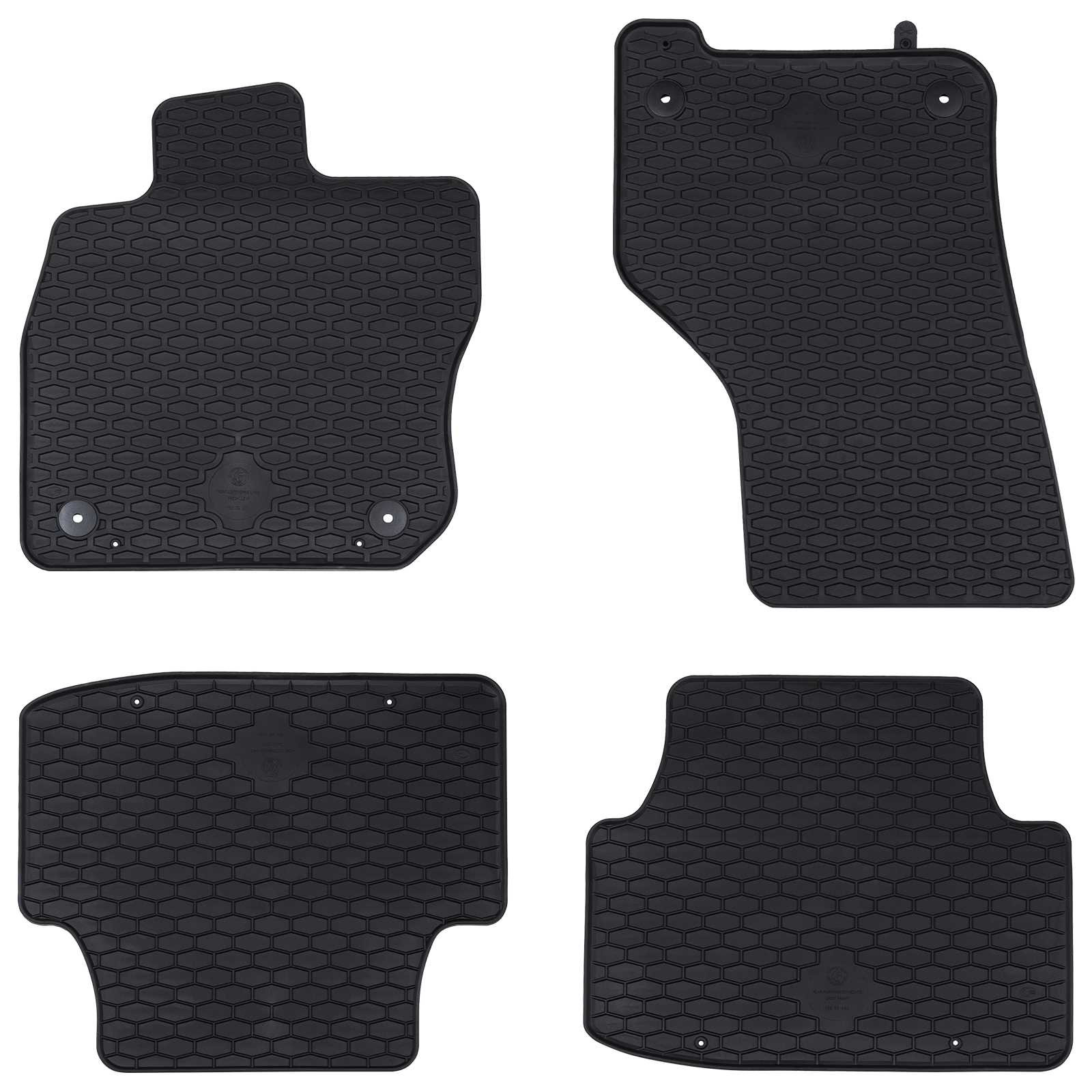 vidaXL Autofußmatte 4 pcs Schwarz Gummi