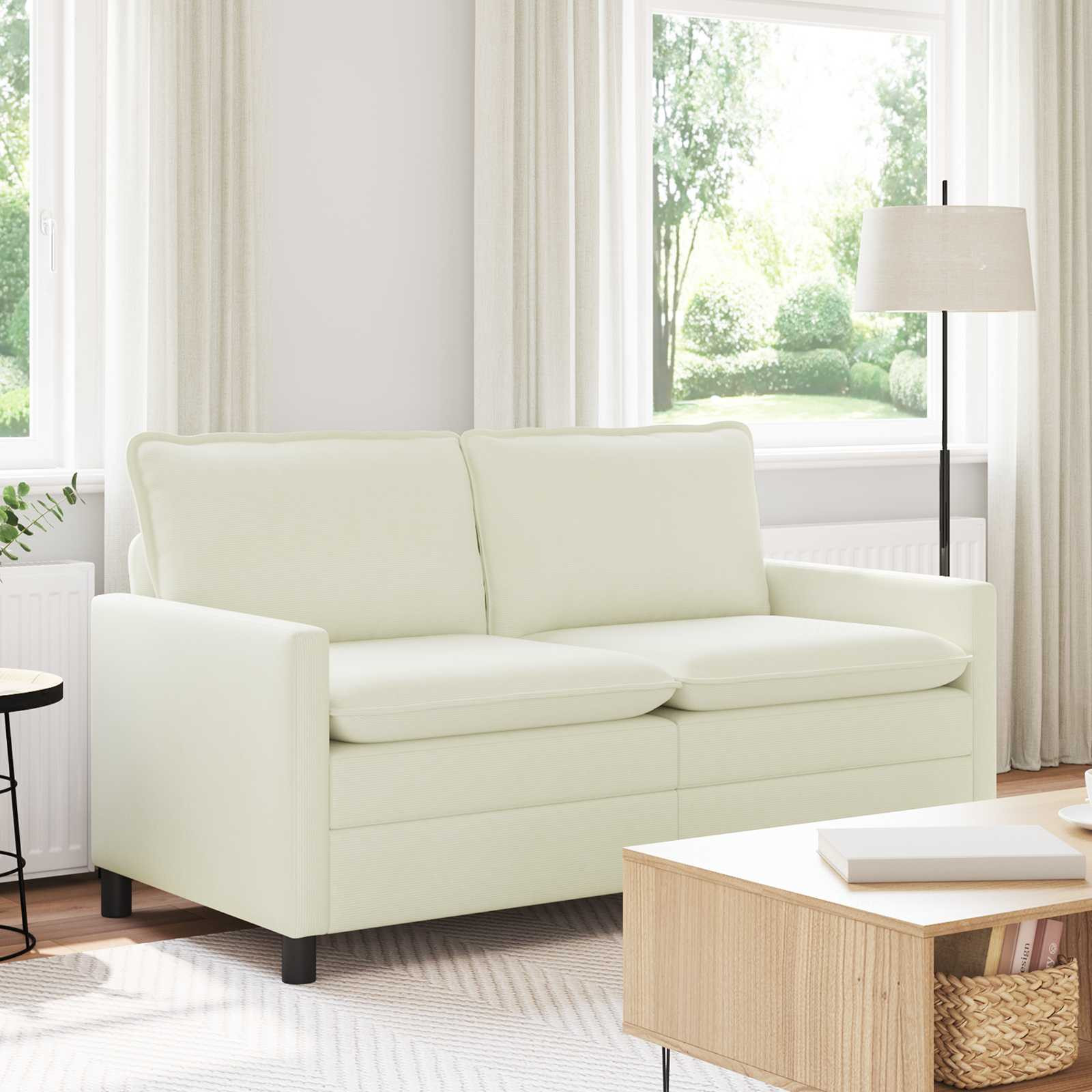 vidaXL Sofa Creme 156 x 81 x 87,5 cm Stoff