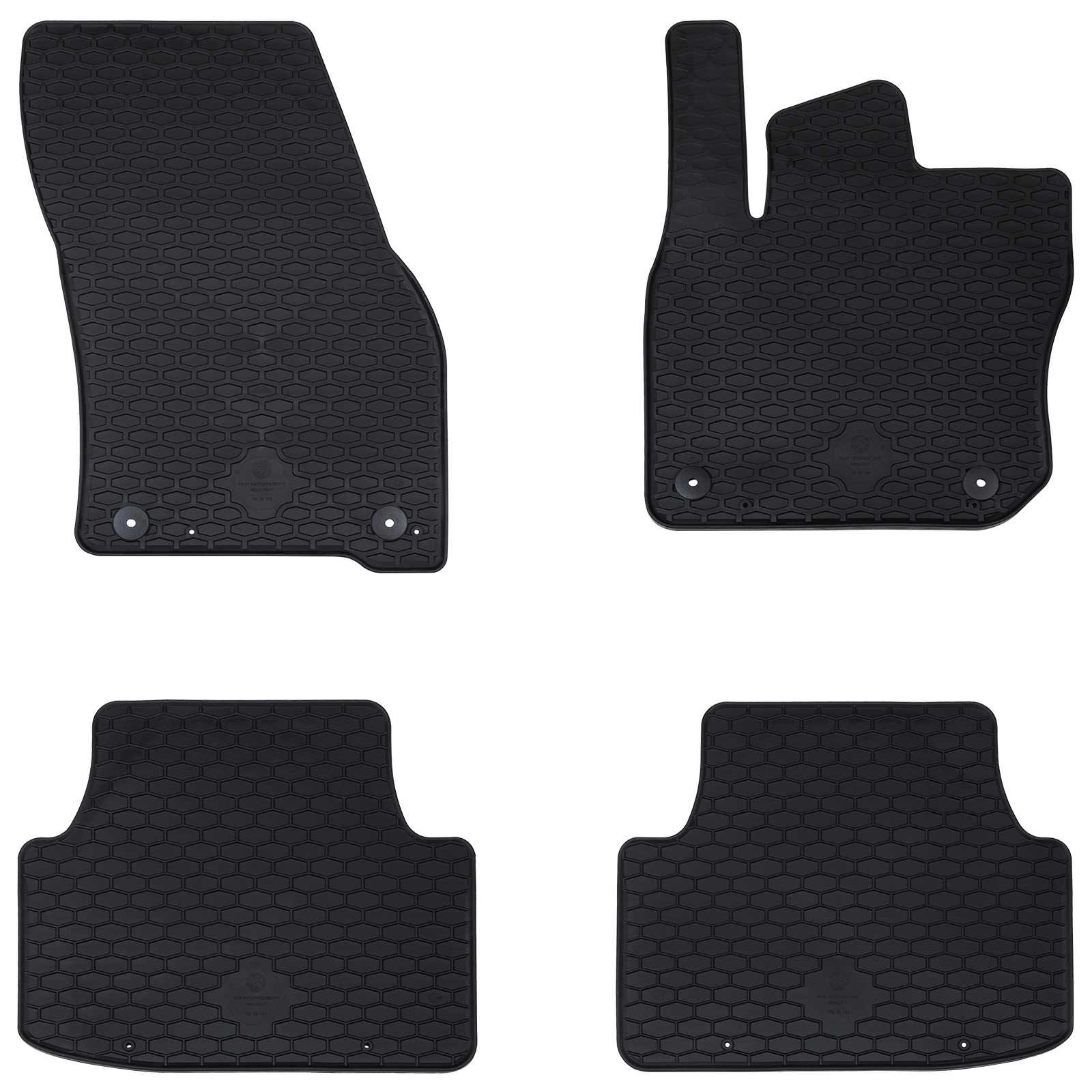 vidaXL Autofußmatte 4 pcs Schwarz Gummi