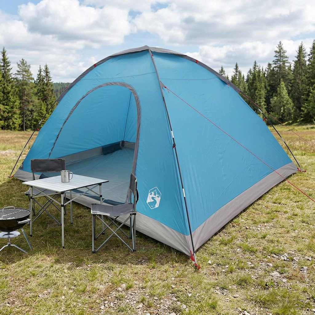 vidaXL Campingzelt mit Dach mit Luftentlüftung Blau 335 x 275 x 180 cm