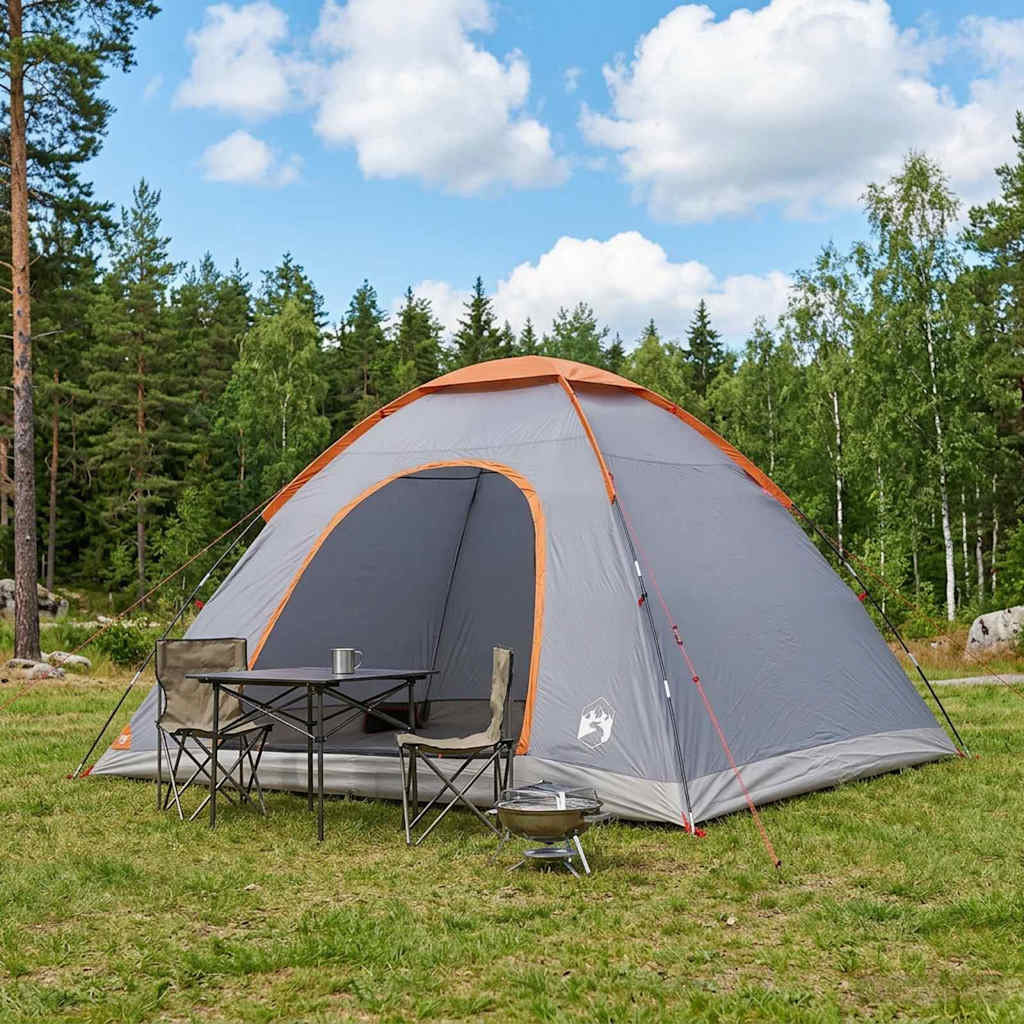 vidaXL Campingzelt mit Dach Grau und Orange 335 x 275 x 180 cm