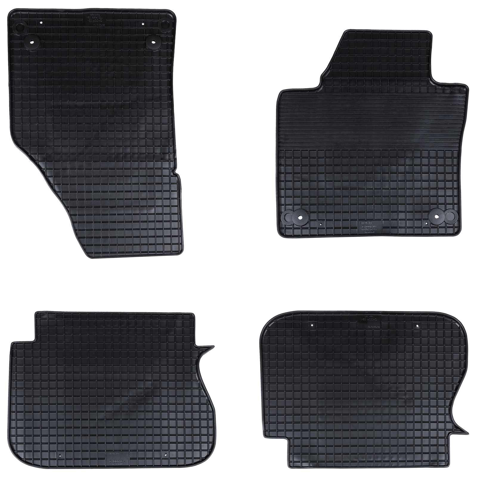 vidaXL Autofußmatte 4 pcs Schwarz Gummi